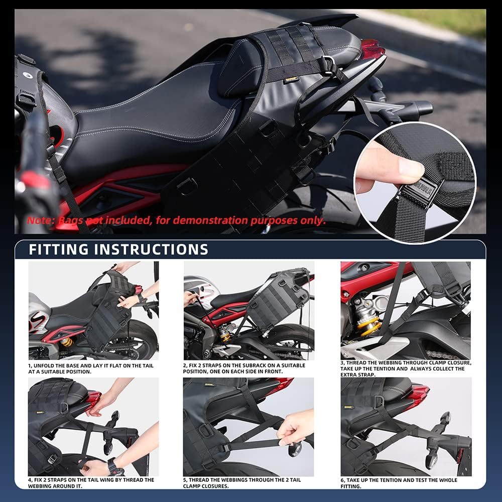 Rhinowalk Motorcycle Saddle Bag/Tail Bag/Seat Bag Universal Saddle Bag Mounting Base image number 5