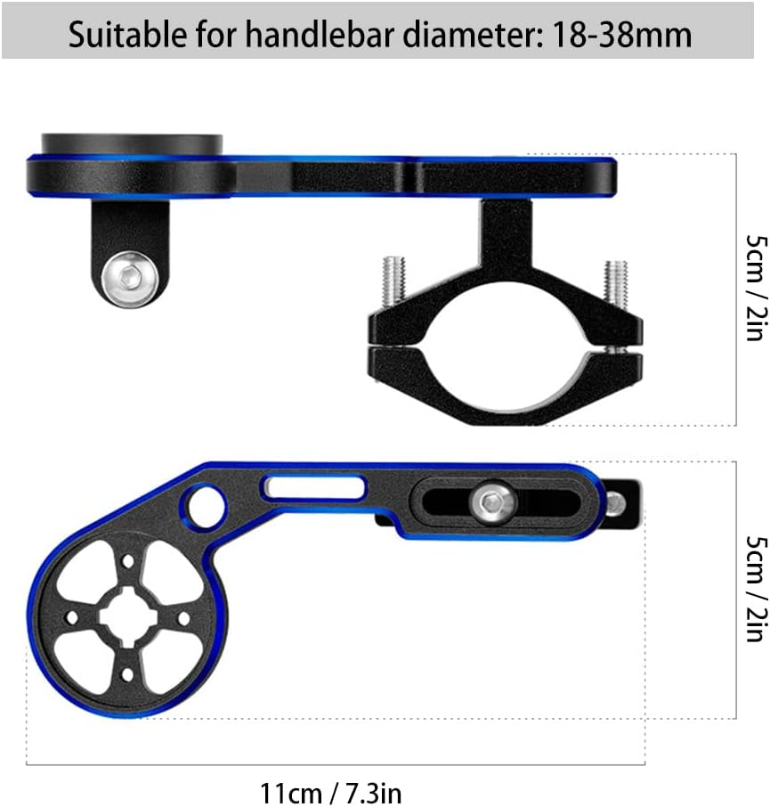 Bicycle Computer Mount Adjustable Out Front Bike Handlebar Mount Holder with Camera Adapter Light Holder for Garmin for Bryton for Cateye image number 4