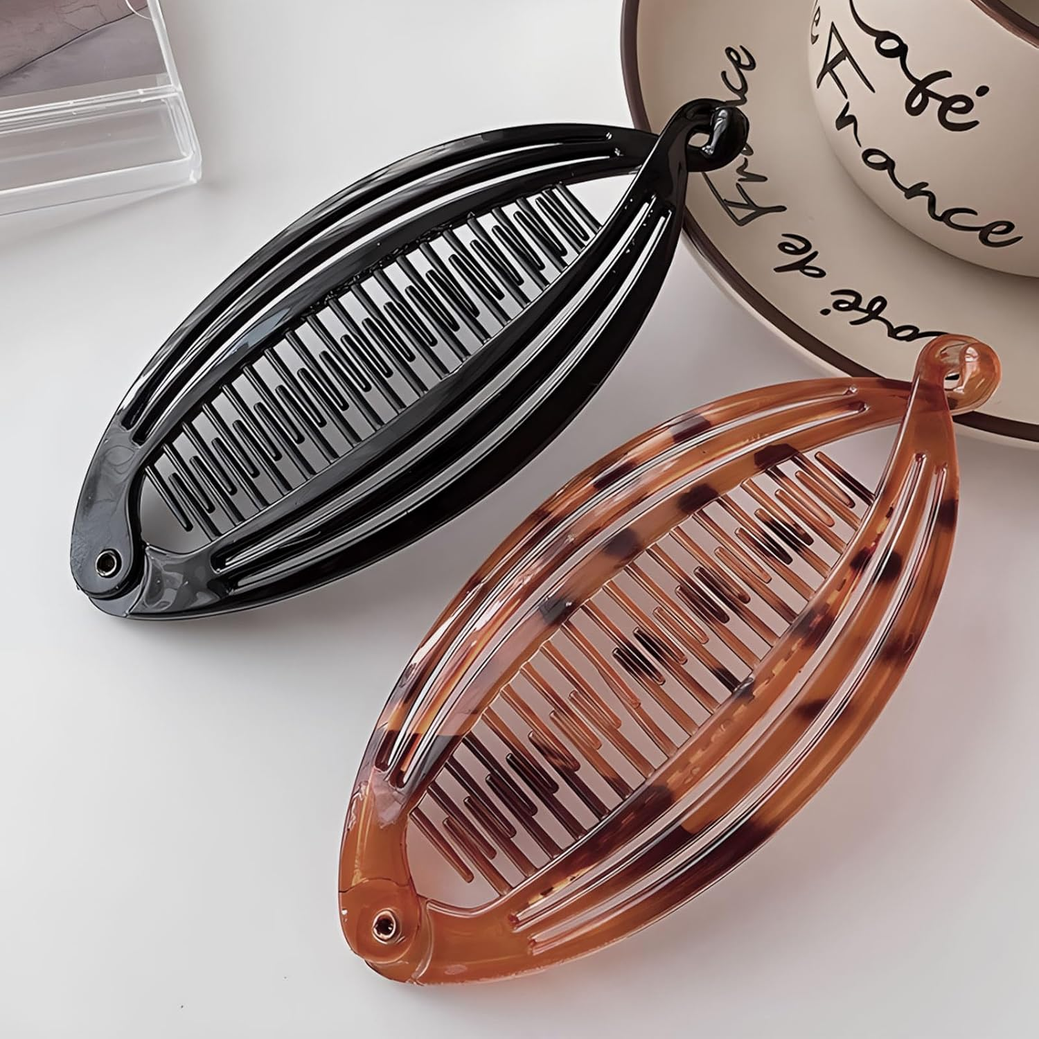 Pack of 3 Banana Clip Hair, Banana Clip, Banana Hair Clips, Retro Female Hair Accessory Hair Comb, Vintage Fish Tail Hair Clip, Women'S Ponytail Banana Clips, Hair Clips image number 5