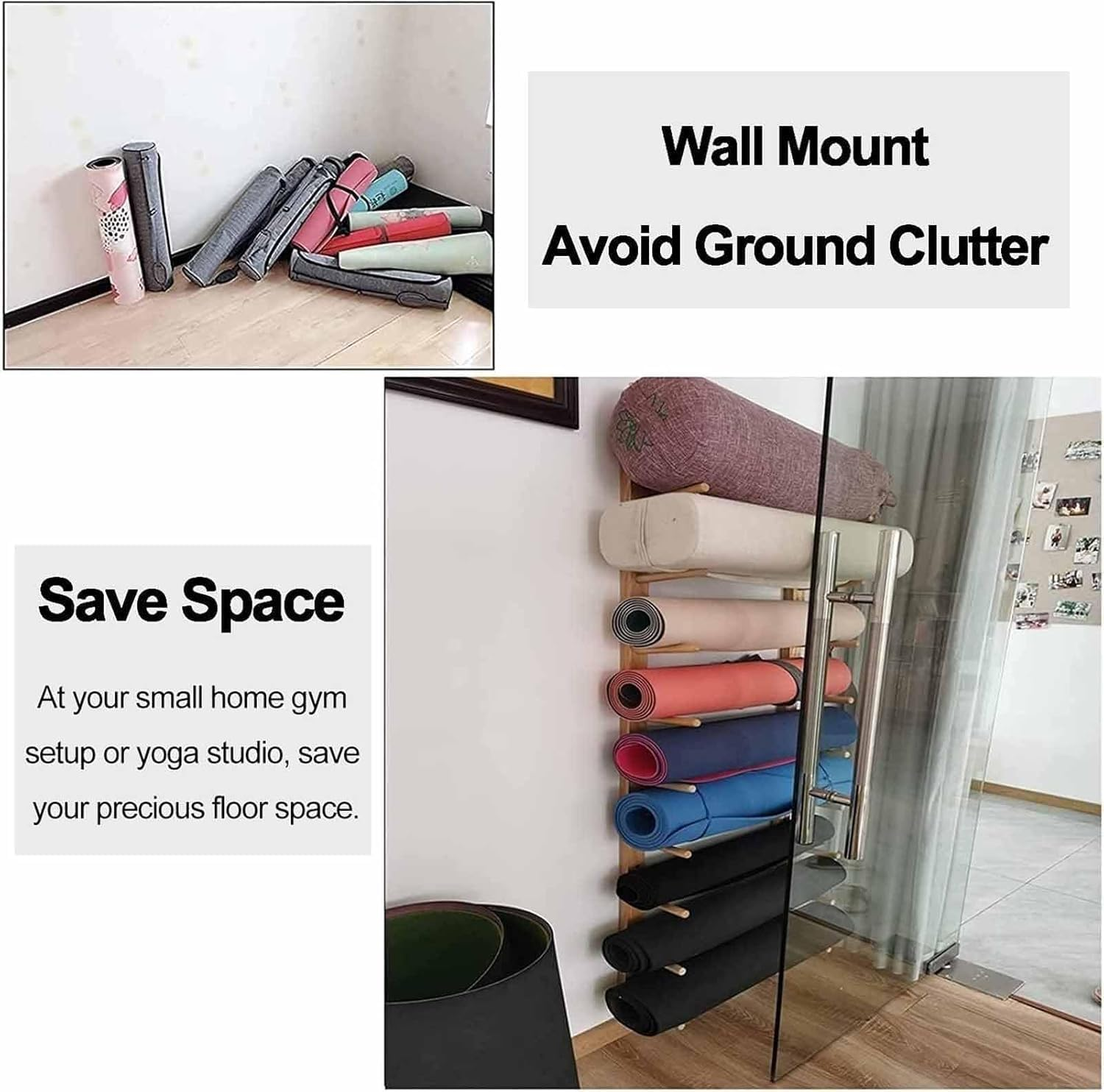 Wall Holder Storage Shelf， 6/9 Layers Yoga Mat Storage Rack Wall Mounted image number 3