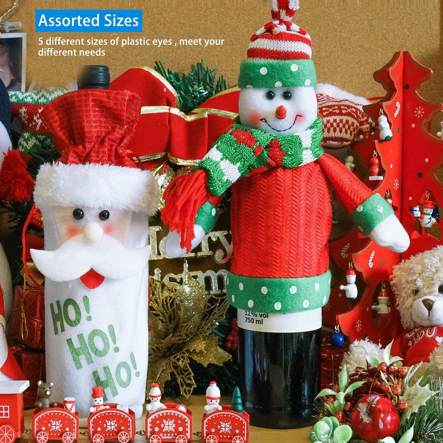 Plastic Safety Eyes and Noses with Washers 570 Pcs, Craft Doll Eyes and Teddy Bear Nose for Amigurumi, Crafts, Crochet Toy and Stuffed Animals (Assorted Sizes) image number 3