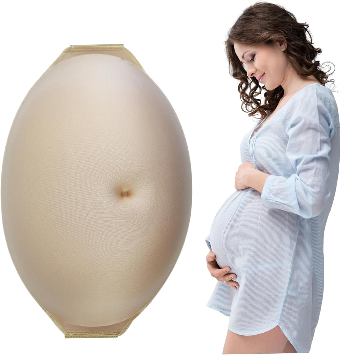 Pregnant Belly Lifelike Sponge Pregnancy Belly Comfortable Artificial Lightweight Maternity Photoshoot Props for Cosplay, Stage Performances