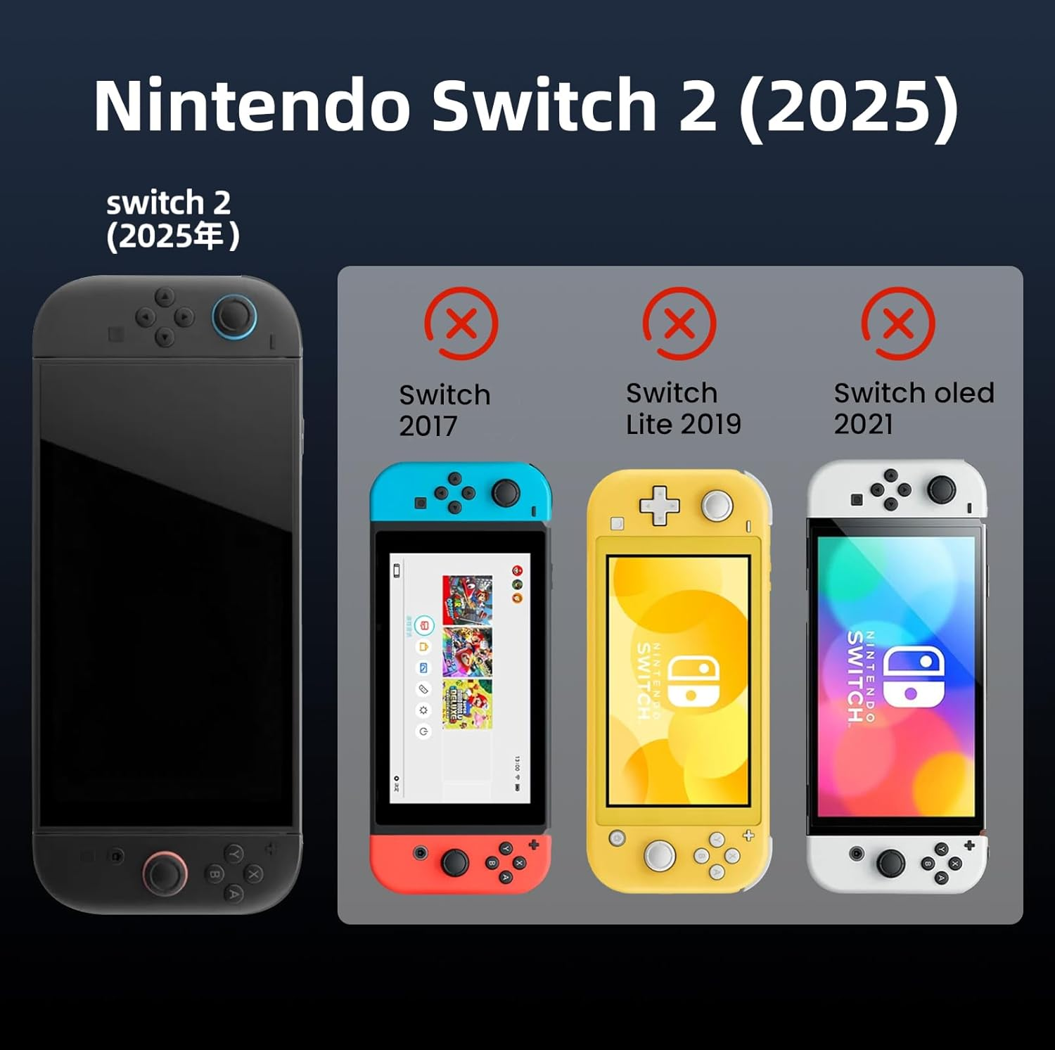 Protective Case for Switch 2 (2025), Shockproof TPU Soft Back Shell 360&deg; Protection, Anti-Scratch, Ergonomic Grip Design, Compatible with New Switch 2Nd Gen (Black) image number 1