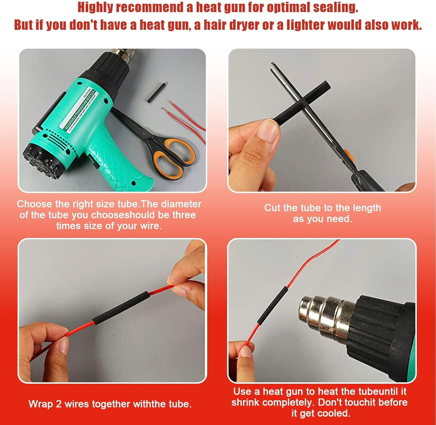 Mingzhuinc Heat Shrink Tubing, 328 Pcs Electric Insulation Tube Kit, Industrial Shrink Wrap Tube for Cable Wire Repair