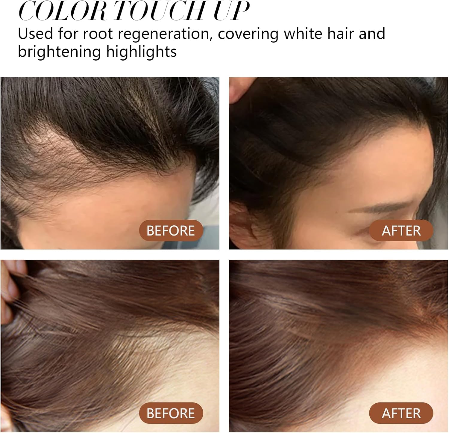 Hair Root Touch up Powder, Instant Hairline Powder for Thin Hair Loss Cover Up, Waterproof Sweatproof Formula Full Coverage Concealer for Instant Results Hair Products for Women Men (Dark Brown)