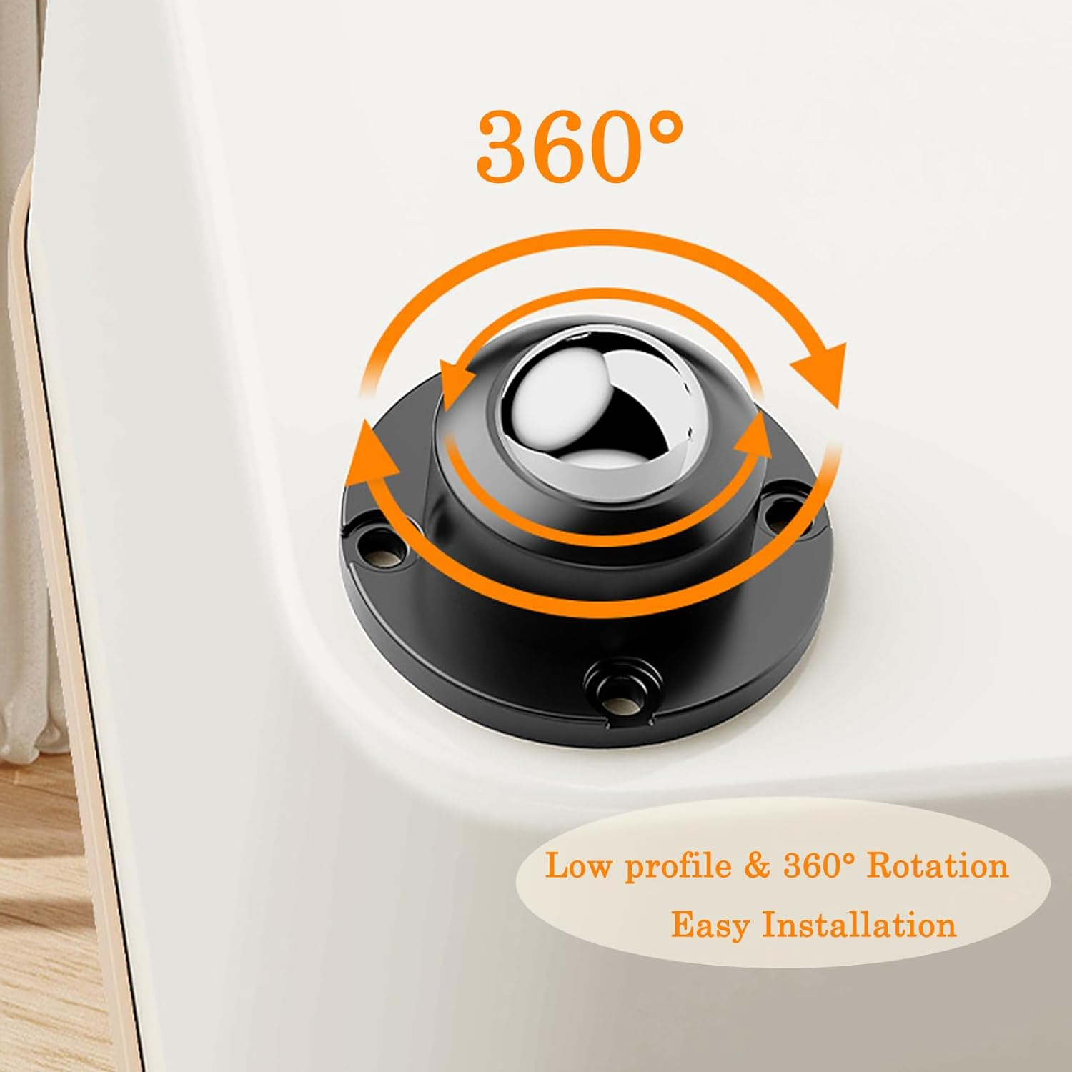 4 Pack Self Adhesive Mini Caster Wheels,Stainless Paste Universal Wheel,360 Degree Rotation Sticky Pulley for Small Appliances Furniture Various Storage Bins image number 1