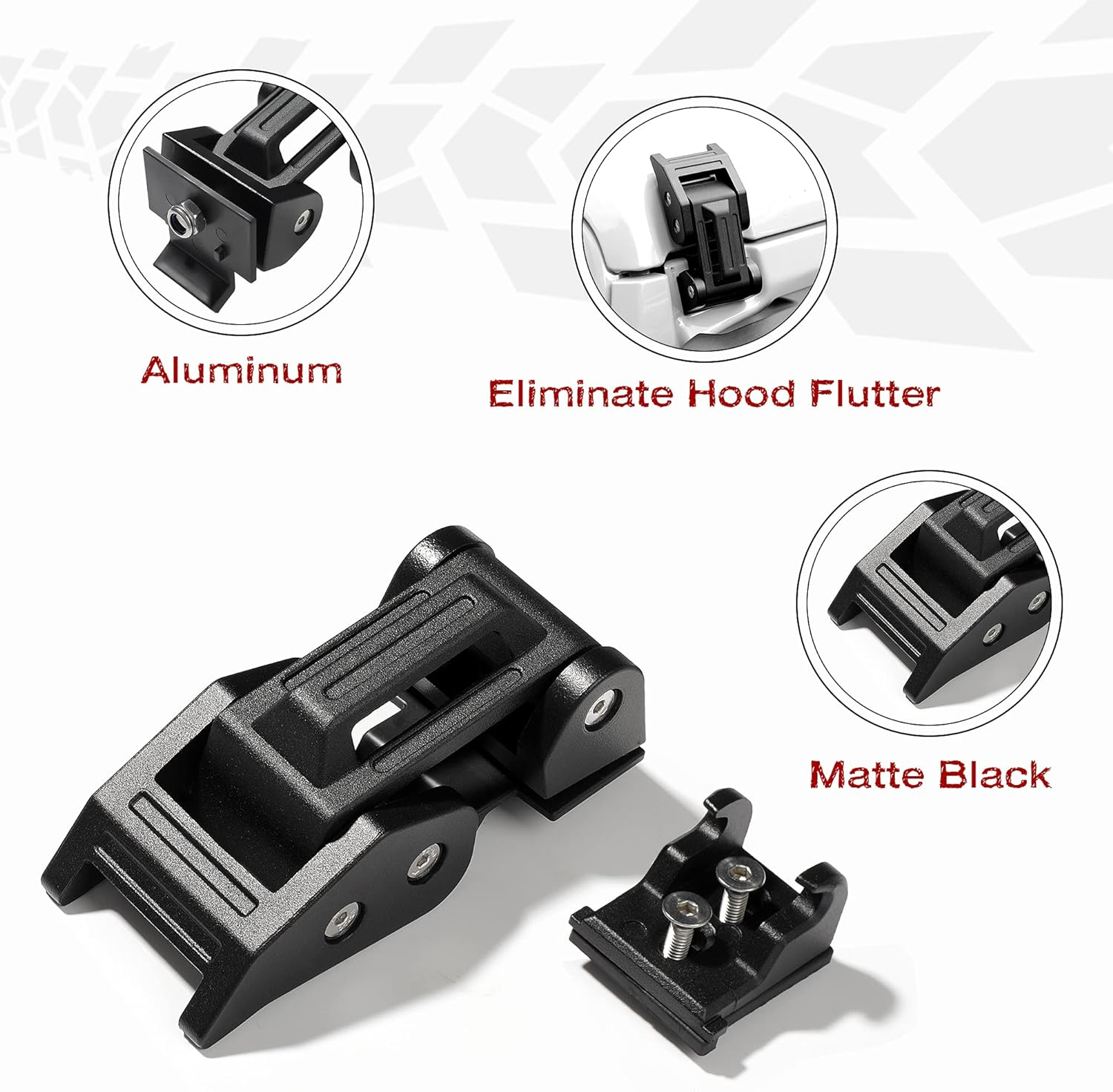 Seven Sparta Hood Latches Aluminum Hood Catch Compatible with Jeep Wrangler JK/JKU 2007-2017, JL/JLU 2018-2022 & Jeep Gladiator 2020-2022, 1 Pair (Base) image number 6