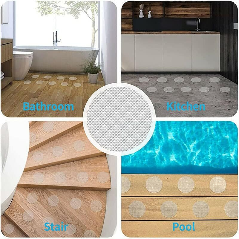 AIMALL 10X Bathroom Non-Slip Stickers, Clear, Textured, Anti-Skid Bath Shower Safety Stickers image number 5