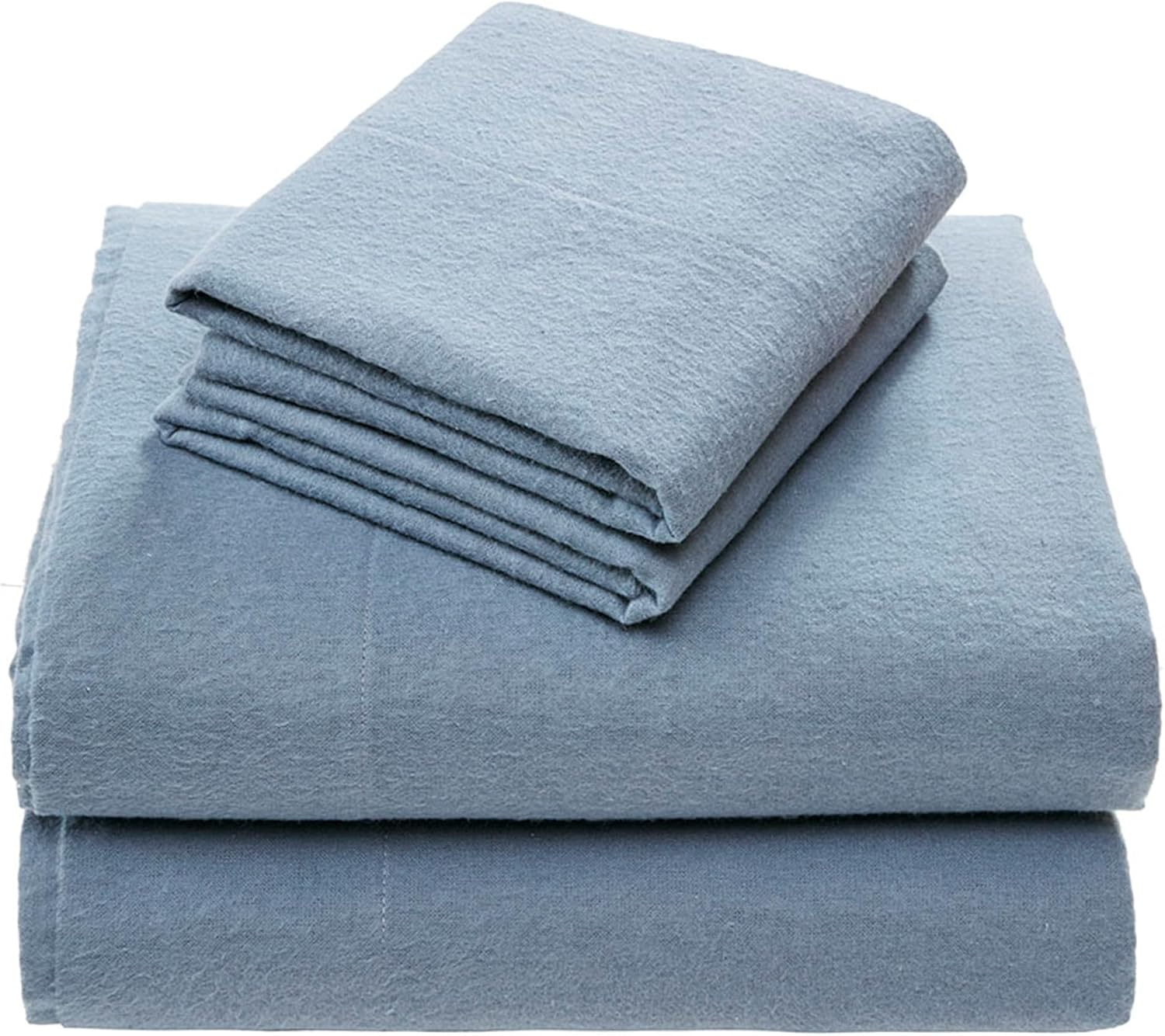 Comfort Spaces Cotton Flannel Breathable Warm Deep Pocket Sheets with Pillow Case Bedding, Twin, Solid Grey, 3 Piece