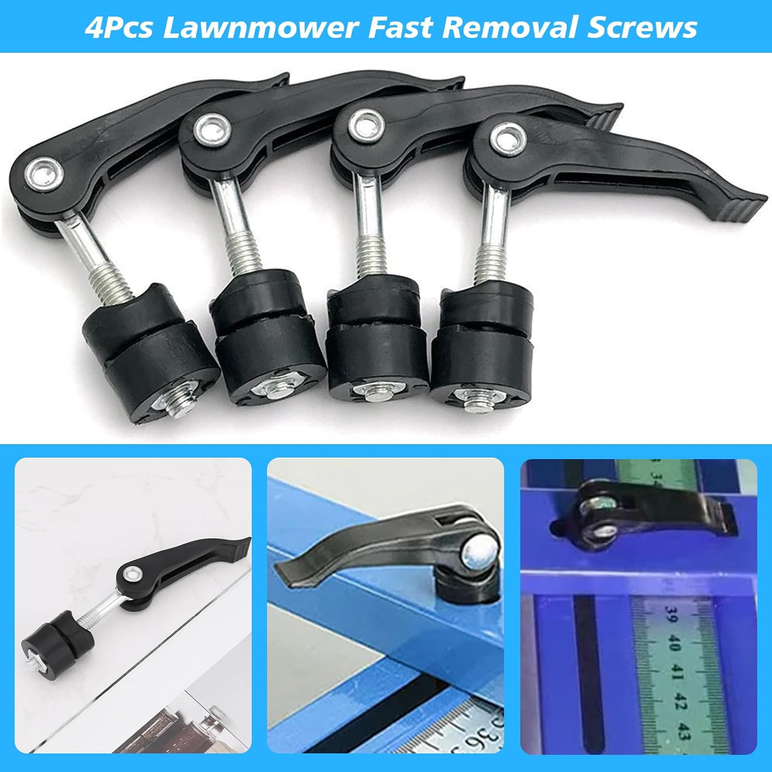 Lawnmower Fast Removal Screws - Quick Release Handle Screws for Lawn Mower & Tile Cutter Push-Type Broach - Durable Repair Tool Replacement Parts for Lawn Mower Maintenance & Garden Tools (4PCS) image number 6