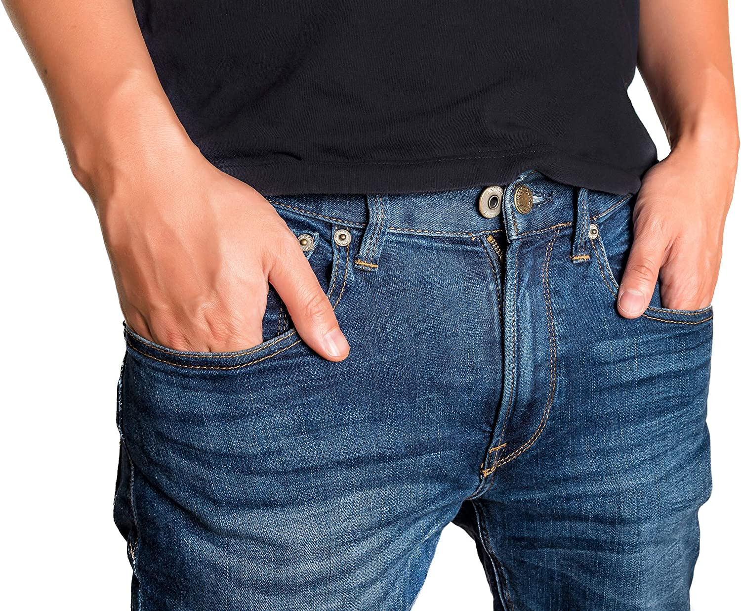 Button Extender for Pants, Jeans - 6-Pack Waist Pant Button Extender - Strong Flexible Jean Waist Extender - Discreet Waistband Extender for Men Women - Modern Durable Metal Pant Extenders for Women,