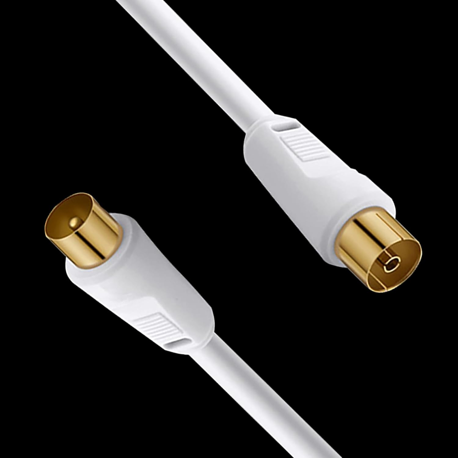 Tunghey TV Aerial Ariel Cable Coaxial Extension Lead Freesat Recorder Male to Female Plug for TV DVD VCR Sky Virgin, Tivo, TV Box, Satellite Antenna Splitter White (5M) image number 5