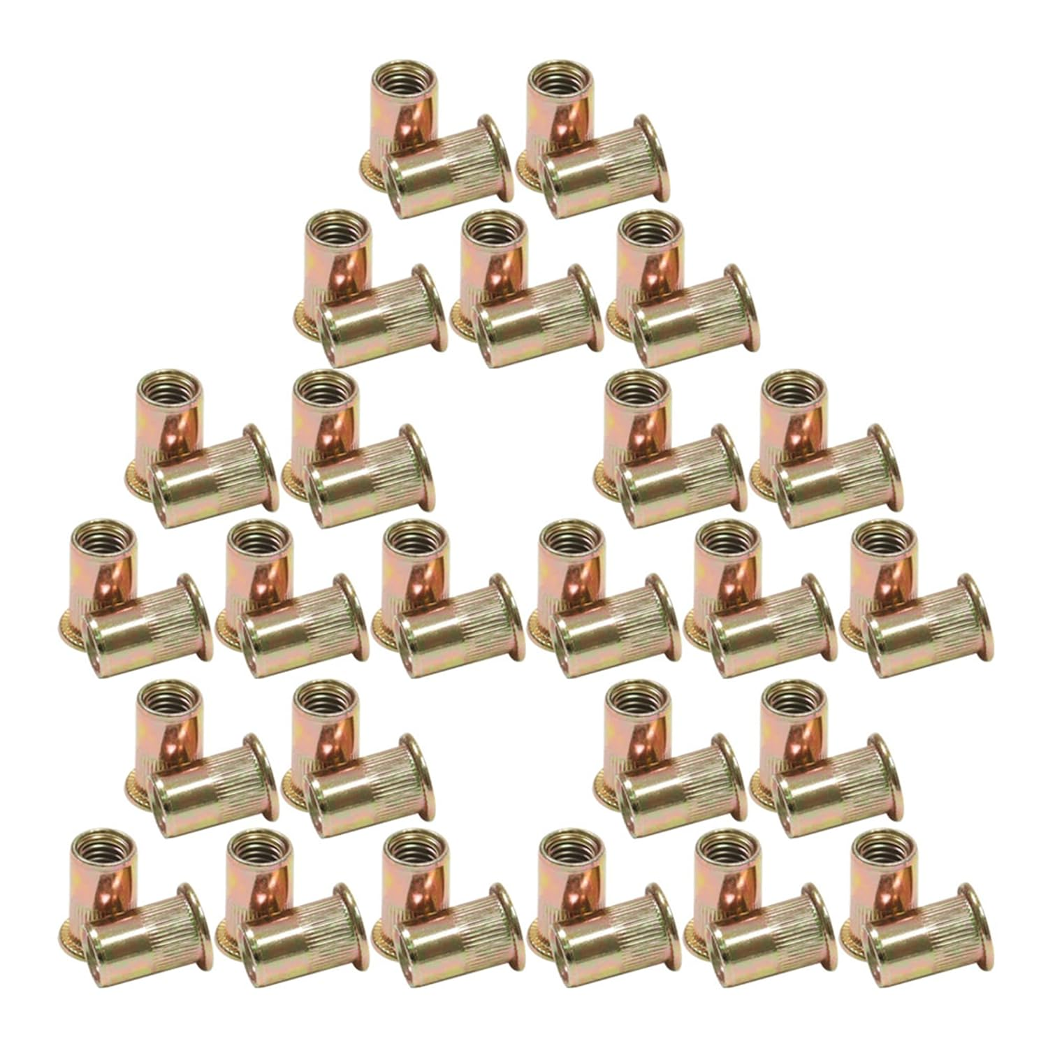 Labwork 50Pcs M8 Rivet Nuts Blind Nut Nutserts Rivnut Zinc Plated Steel image number 2