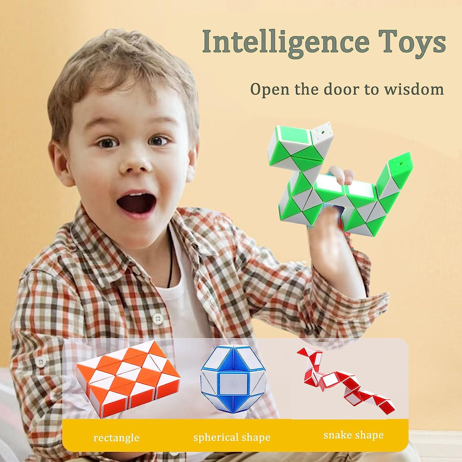 30 Pack 24 Blocks Magic Snake Cube, Mini Snake Speed Cubes for Kids Party Bag Filler, Random Colors, Party Supplies image number 2