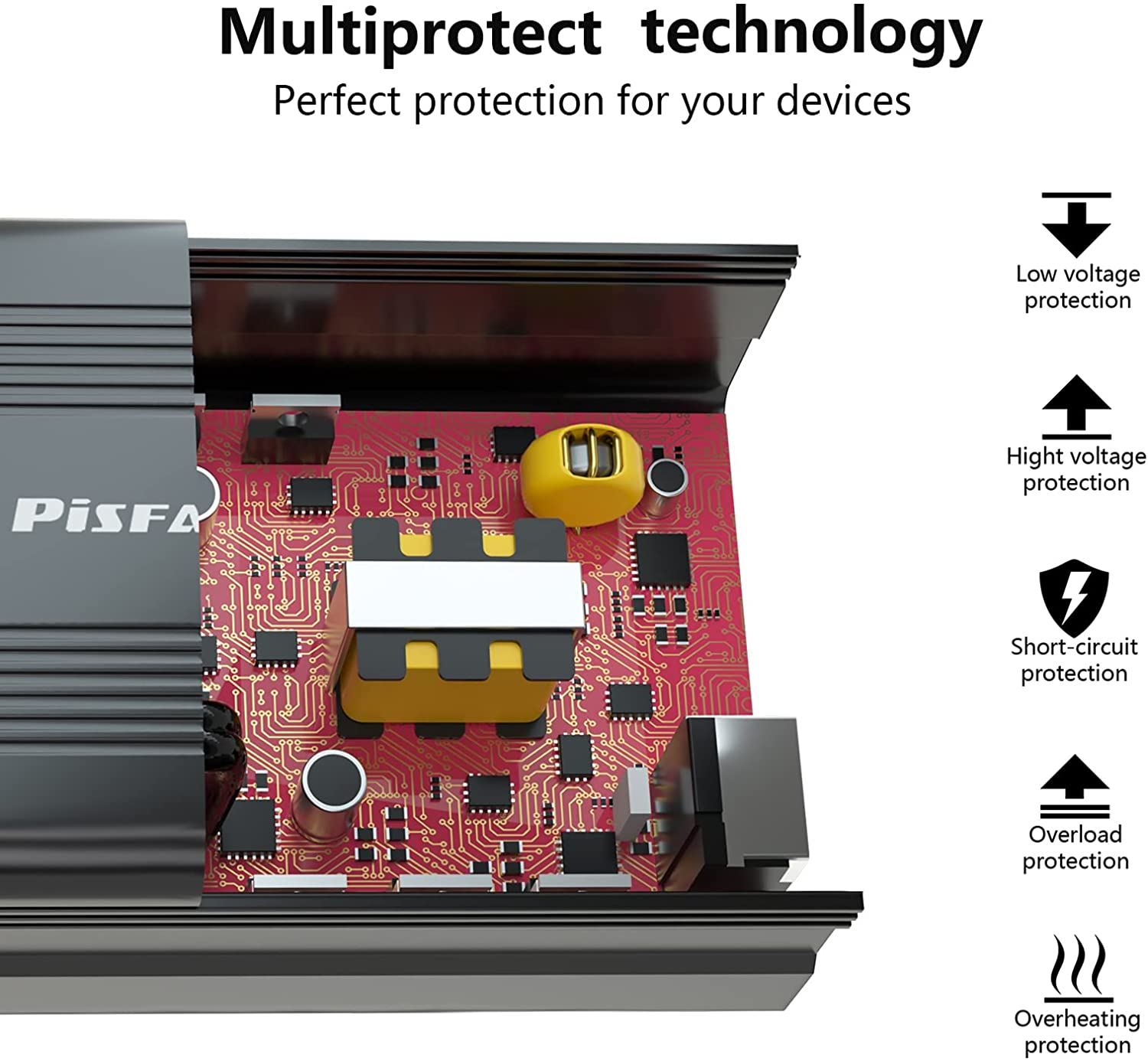 150W Power Inverter 12V DC to 110V AC Car Plug Adapter Outlet Converter with 3.1A Dual USB AC Car Charger for Laptop Computer Black - Black image number 1