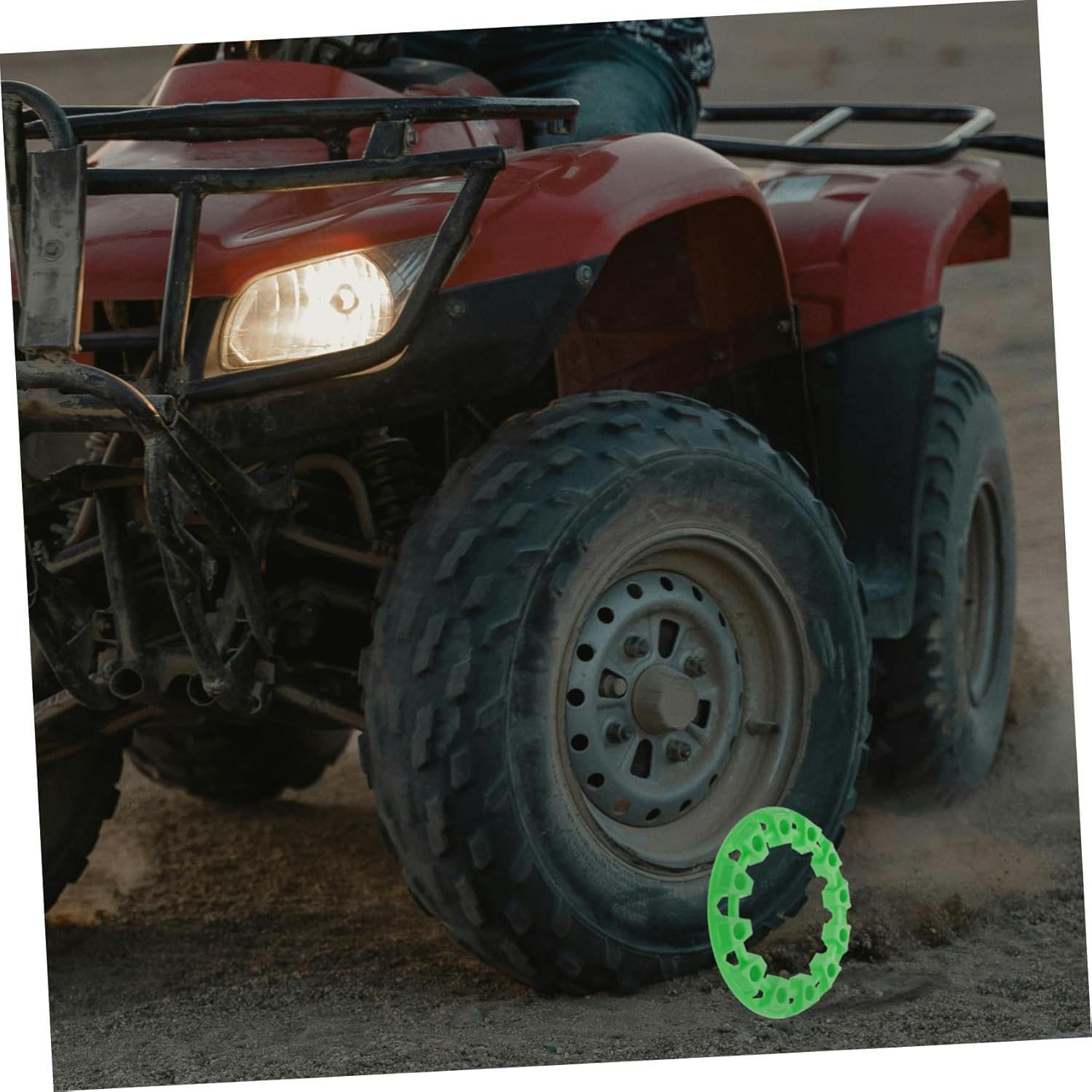 Parliky Hubcaps Wheel Covers: Universal Wheel Center Caps for ATV Rims 6.68 Inch Green Plastic Hubcaps for Quad Decoration Easy Installation image number 1