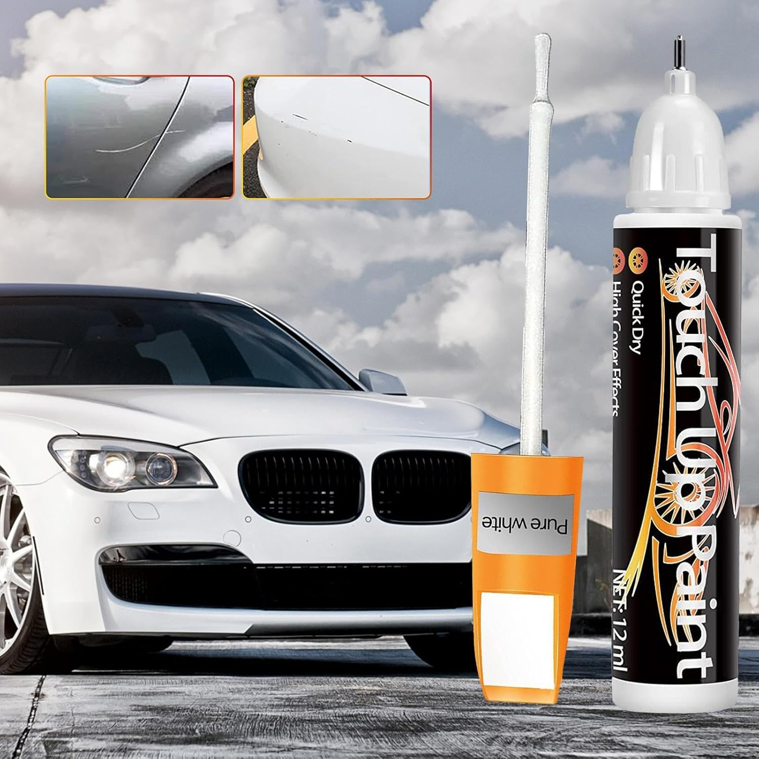 Car Scratch Remover Pen | Touch-Up Paint Pen and Car Scratch Remover - 2-In-1 12Ml Car Paint Pen for Deep Scratches, Various Cars, Vehicles, Paint Repair Buniq image number 5