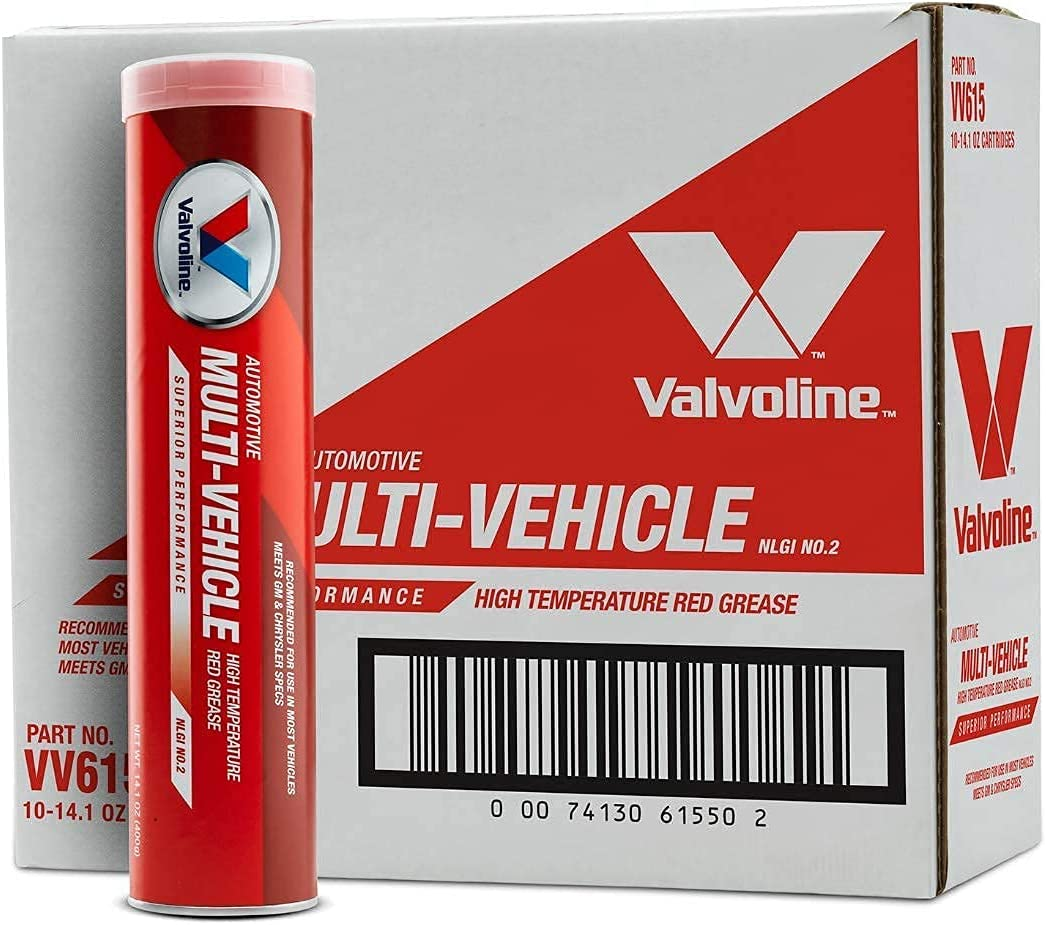 Valvoline Multi-Vehicle High Temperature Red Grease 14.1 OZ Cartridge, Case of 10