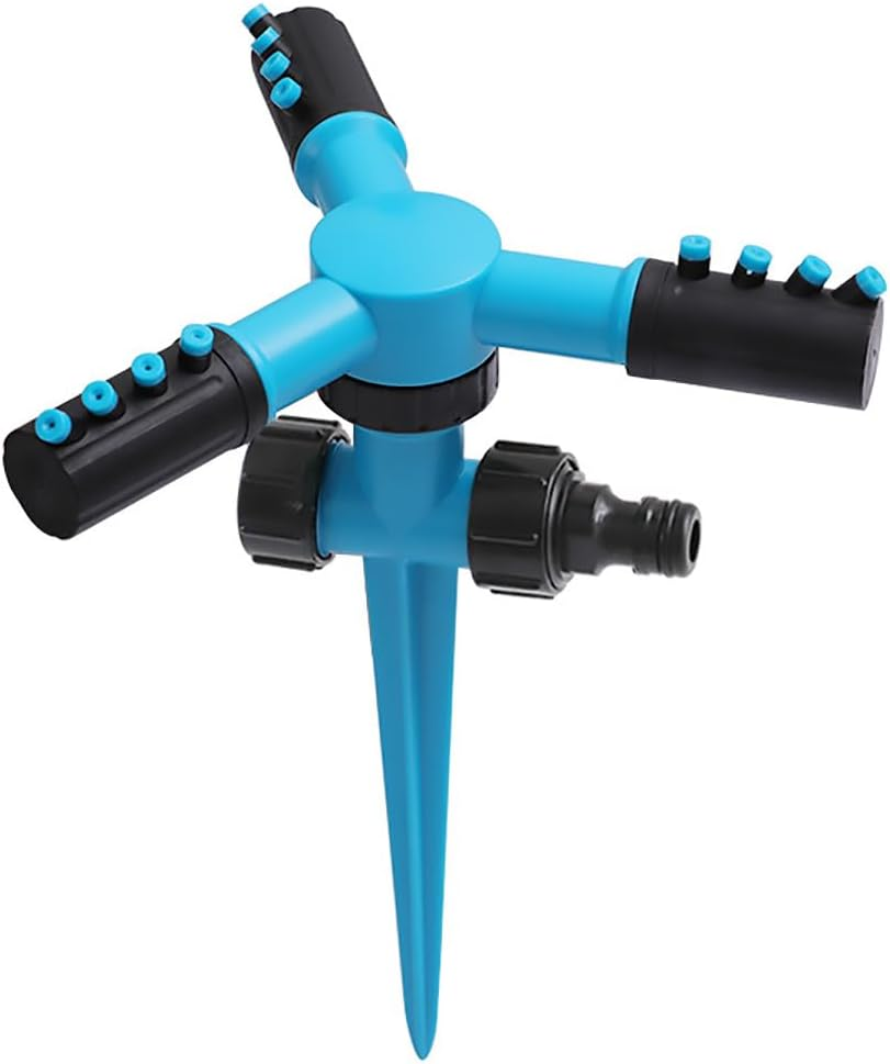 AIMALL 360&deg; Rotating Trigeminal Lawn Sprinkler &ndash; 9.45"X6.89" Garden Irrigation Sprayer with Spike Base & 12 Adjustable Jets for Balcony, Yard & Outdoor Cooling