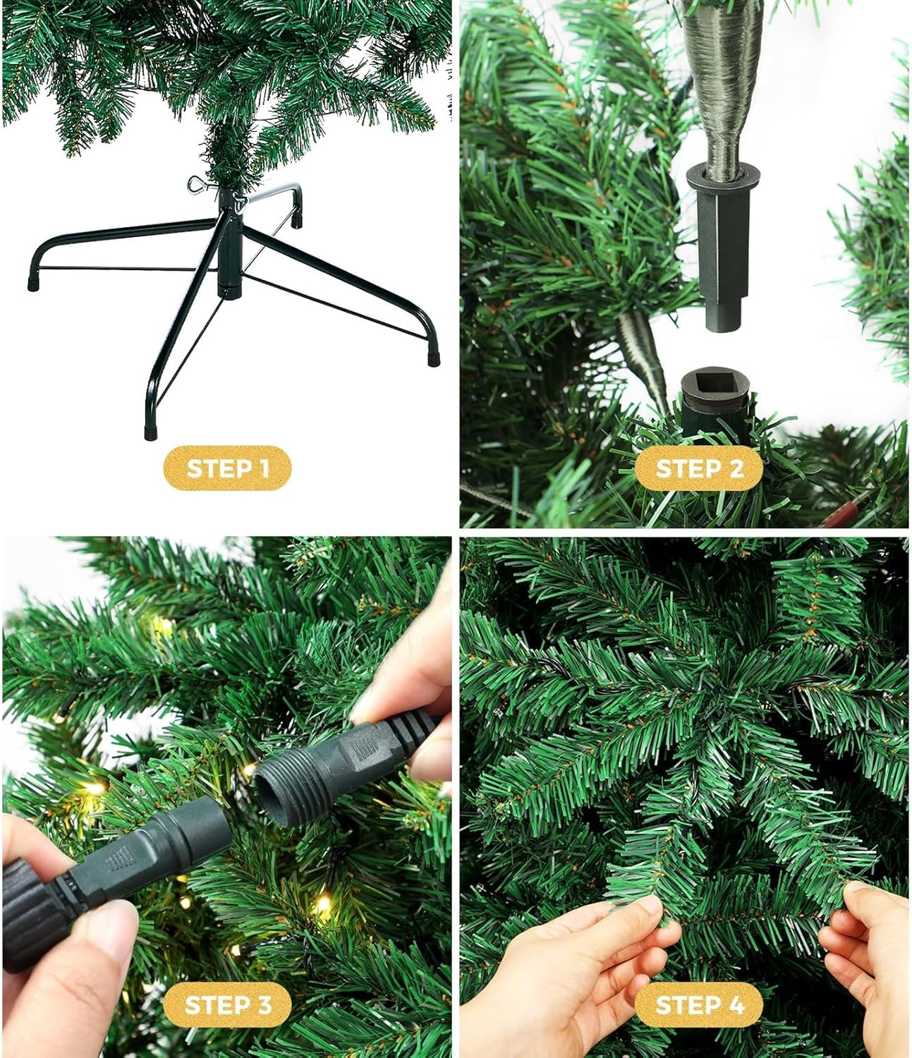 Tinseltown Christmas Tree 1.8M 6FT Xmas Tree Green Decorations with 300Pcs LED Bulbs and 800 Tips image number 5