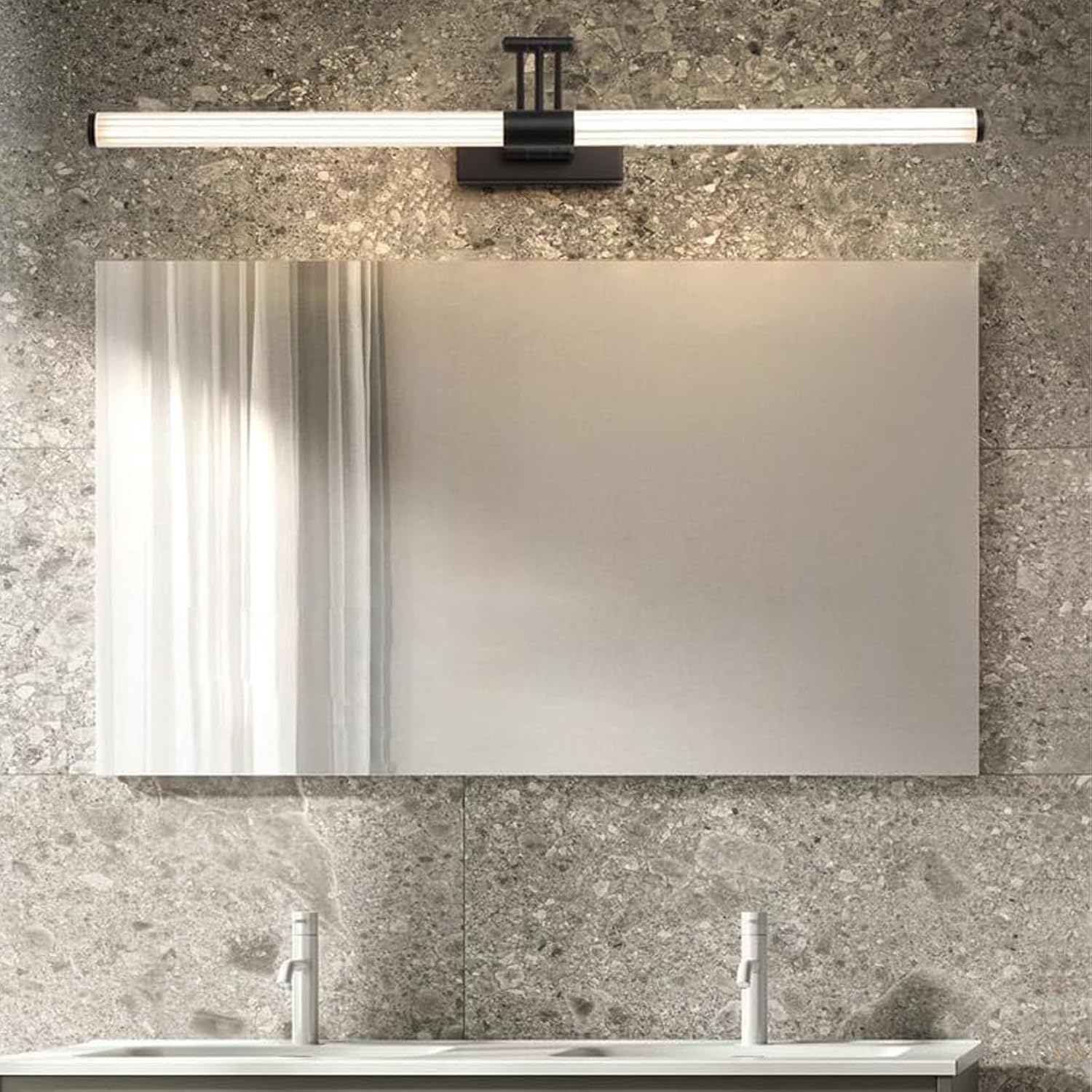 LED Bathroom Wall Light Mirror Lights Waterproof 350&deg; Rotate 180&deg; Adjustable Aluminum Wall Lamp above Mirror Wall Sconce Foldable for Hotel Restaurant Bedroom Natural Light (White,78Cm) XXZ image number 4