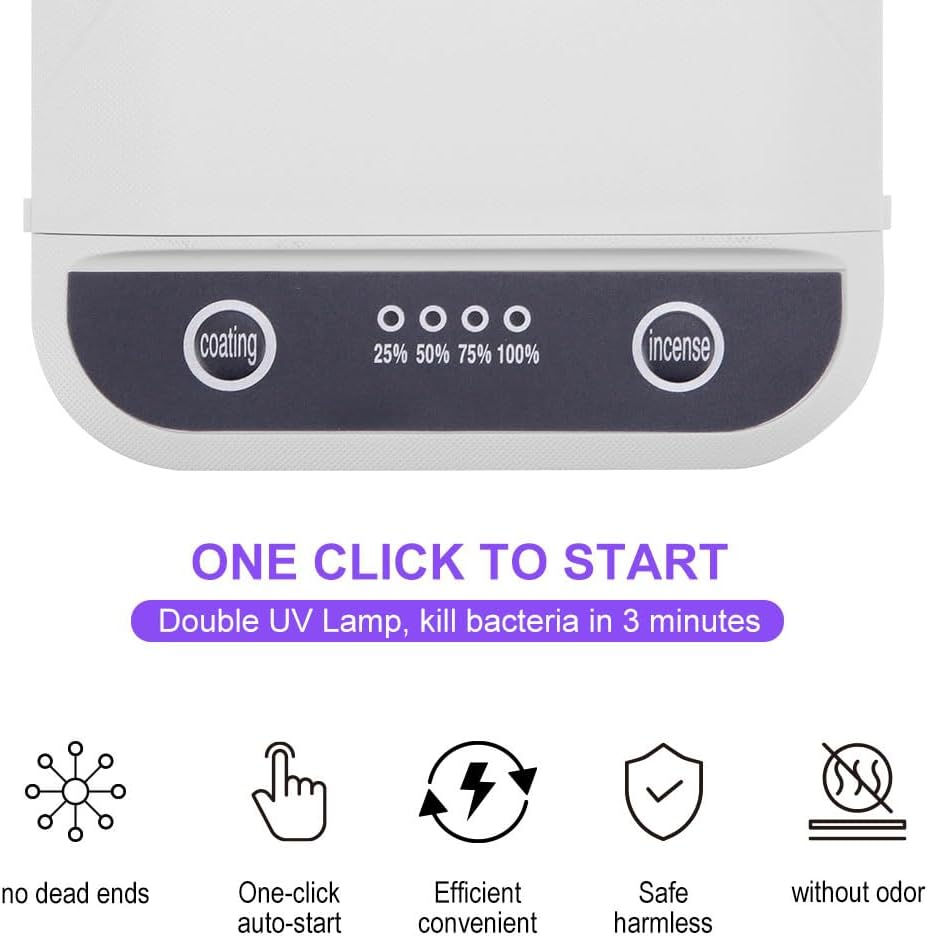 UV Steriliser Box with Aromatherapy, 2 UV Lamps, 17.5 X 10 X 3 Cm, USB Powered