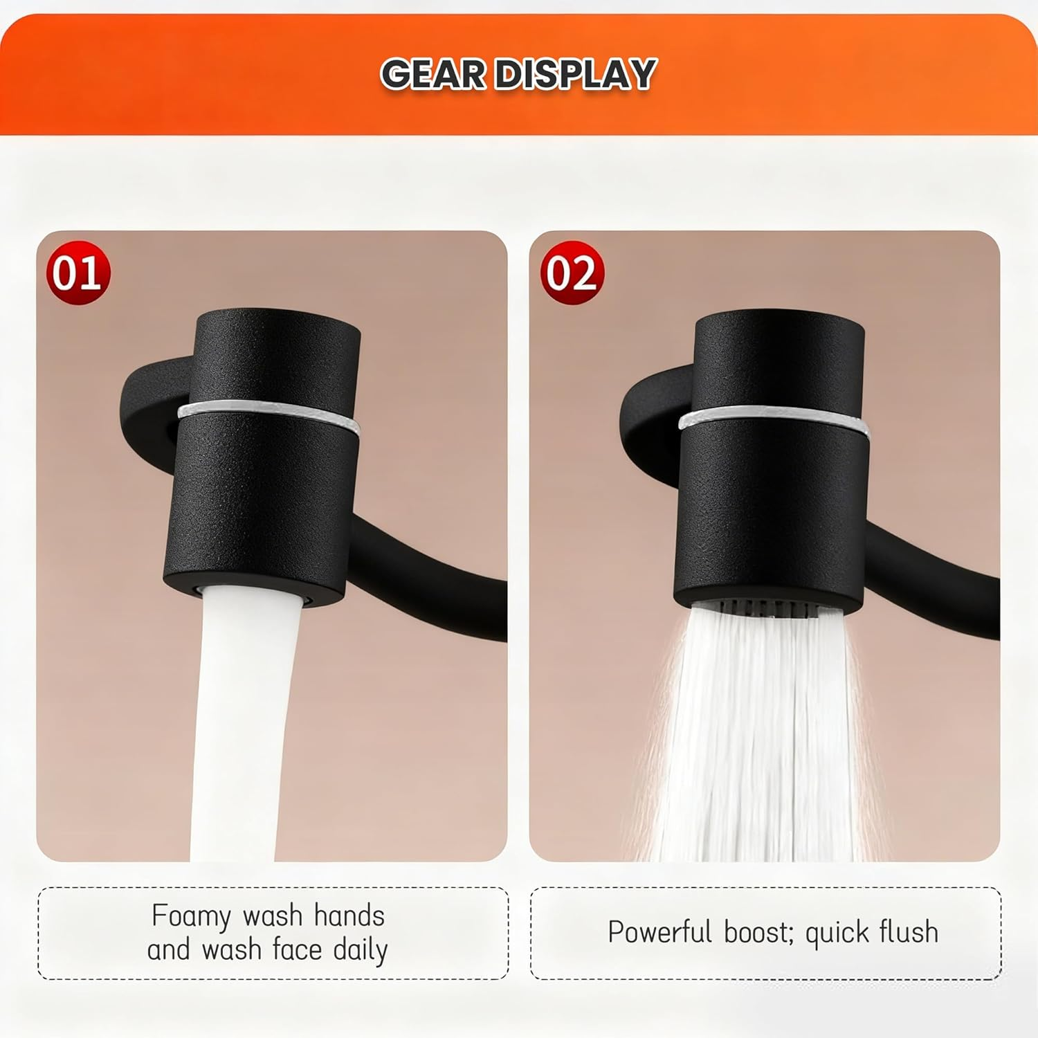 Emesak 1080&deg; Rotating Faucet Extender for Bathroom Sink, Easy Install Adjustable Swivel Spout, Multifunctional Universal Robotic Arm for Washing Hands, Hair, Face image number 5