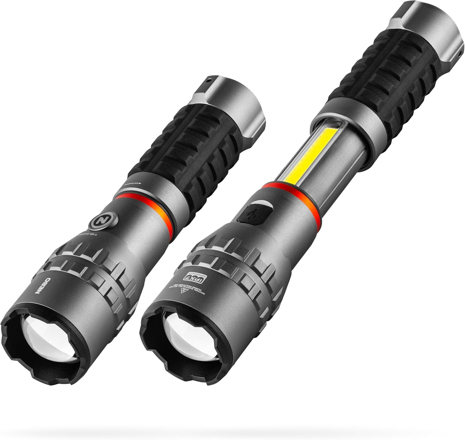 NEBO Slyde King 4K &ndash; 4,000 Lumen USB‑C Rechargeable Flashlight + 1,000 Lumen COB Work Light | 7 Modes with 4X Zoom, Magnetic Base, IPX7 Waterproof &ndash; Tradesman, DIY, Camping, Emergencies image number 5