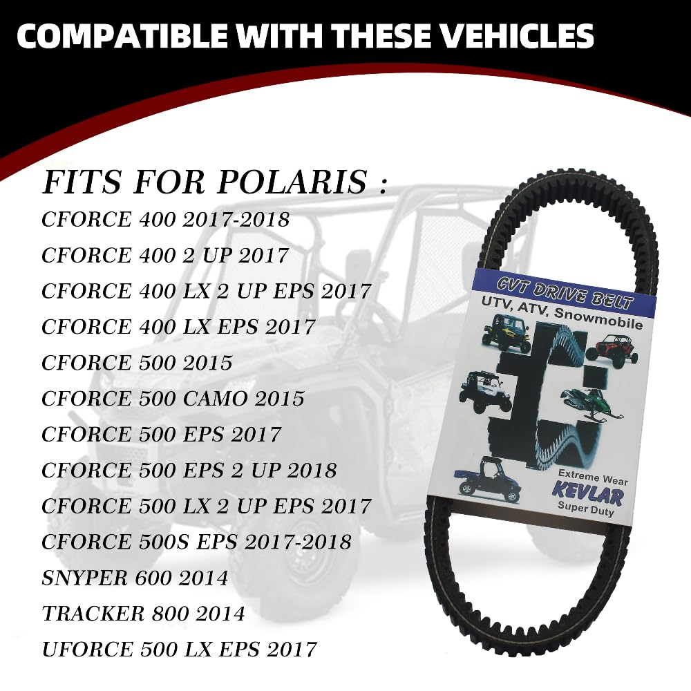 Clutch Drive Belt Fits for CF Moto Cforce 400 2 up LX 500 Camo EPS Repl.#40G3569 XTX2262 0180055000 01800550000001 01800550000004 image number 1