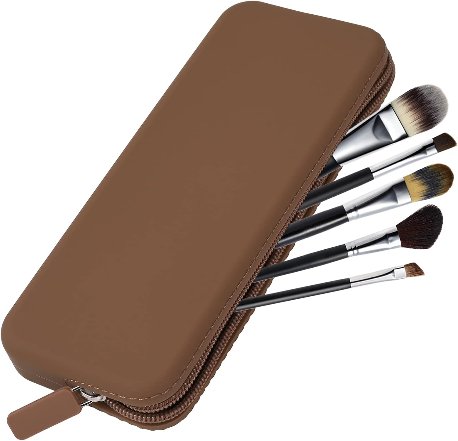 Travel Makeup Brush Holder, Brown, Casual image number 1