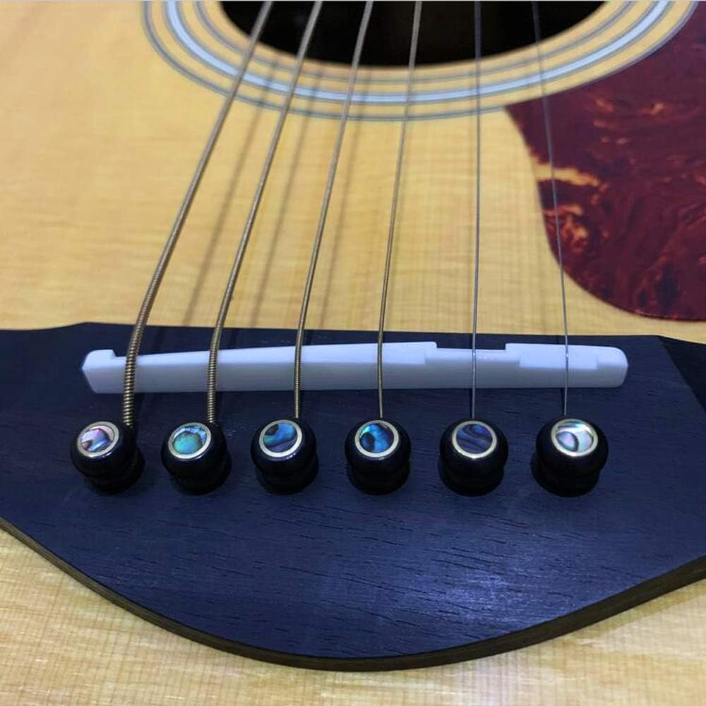Ebony Guitar Bridge Pins Endpin Inlaid Abalone Dot Acoustic Guitar Replacement Parts Accessories image number 6