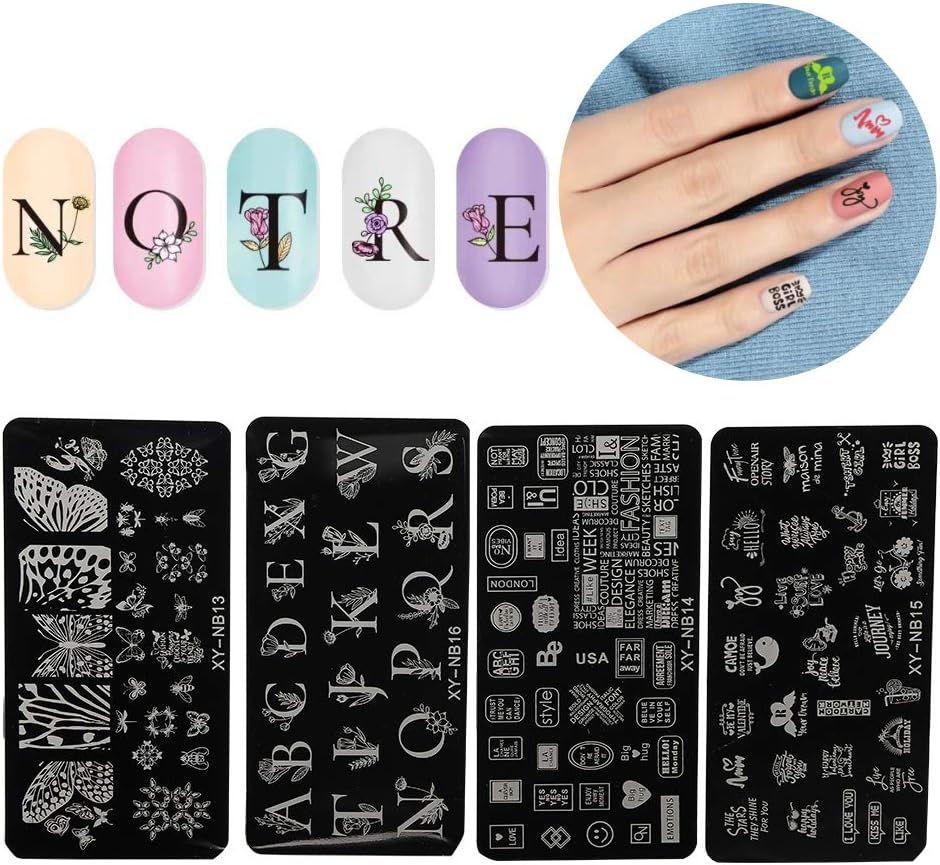 Nail Art Stencils, Durable without Deformation Nail Stamping Template, Convenient and Practical Not Easy to Fall off Exquisite Workmanship for Home Beauty Salon(13-16) image number 5