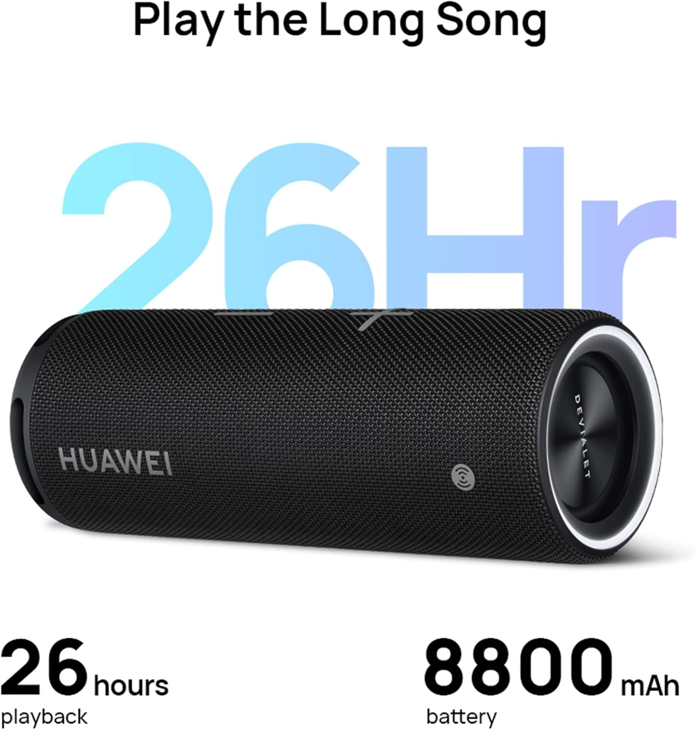 HUAWEI Sound Joy Portable Bluetooth Speaker, 79 Dba @2M Devialet Quad Speakers, 26 Hour Playback, Shake Stereo Link Up, Obsidian Black (Australian Version) image number 1