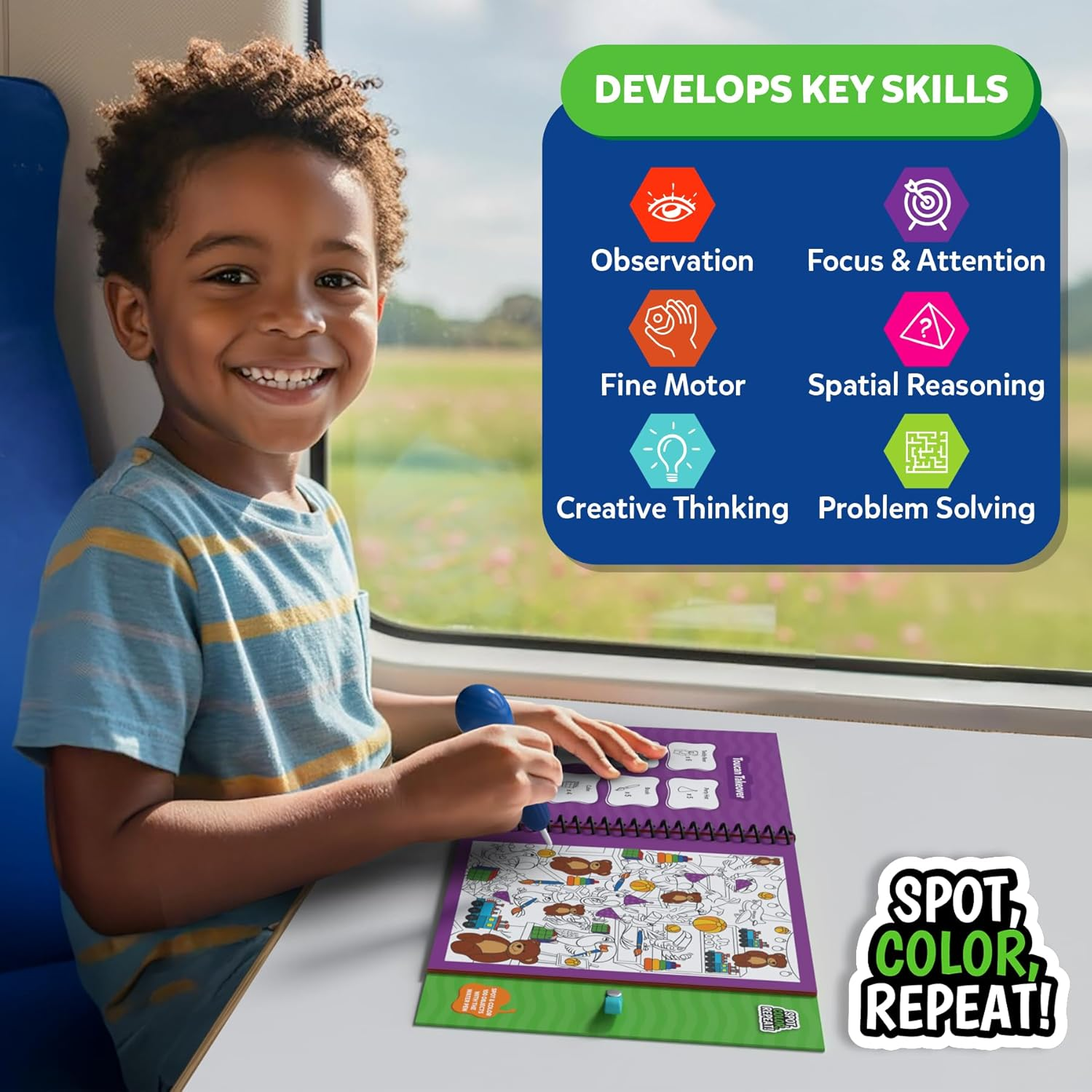 Skillmatics Reusable Search & Find Book - Water Spotter, Mess-Free, Fun Learning Activity, Animals, Travel Toy, Gifts for Boys & Girls Ages 4, 5, 6, 7, 8 image number 1