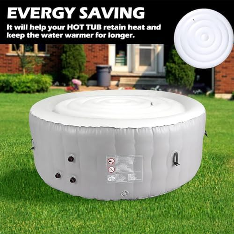 4.5 Ft Inflatable Hot Tub Cover, Foldable Energy Saving Lid for round Hot Tubs, Portable Hot Tub Cover Protective Rain Overflow Cover for Outdoor Inflatable Hot Tub, Heat Retention image number 3