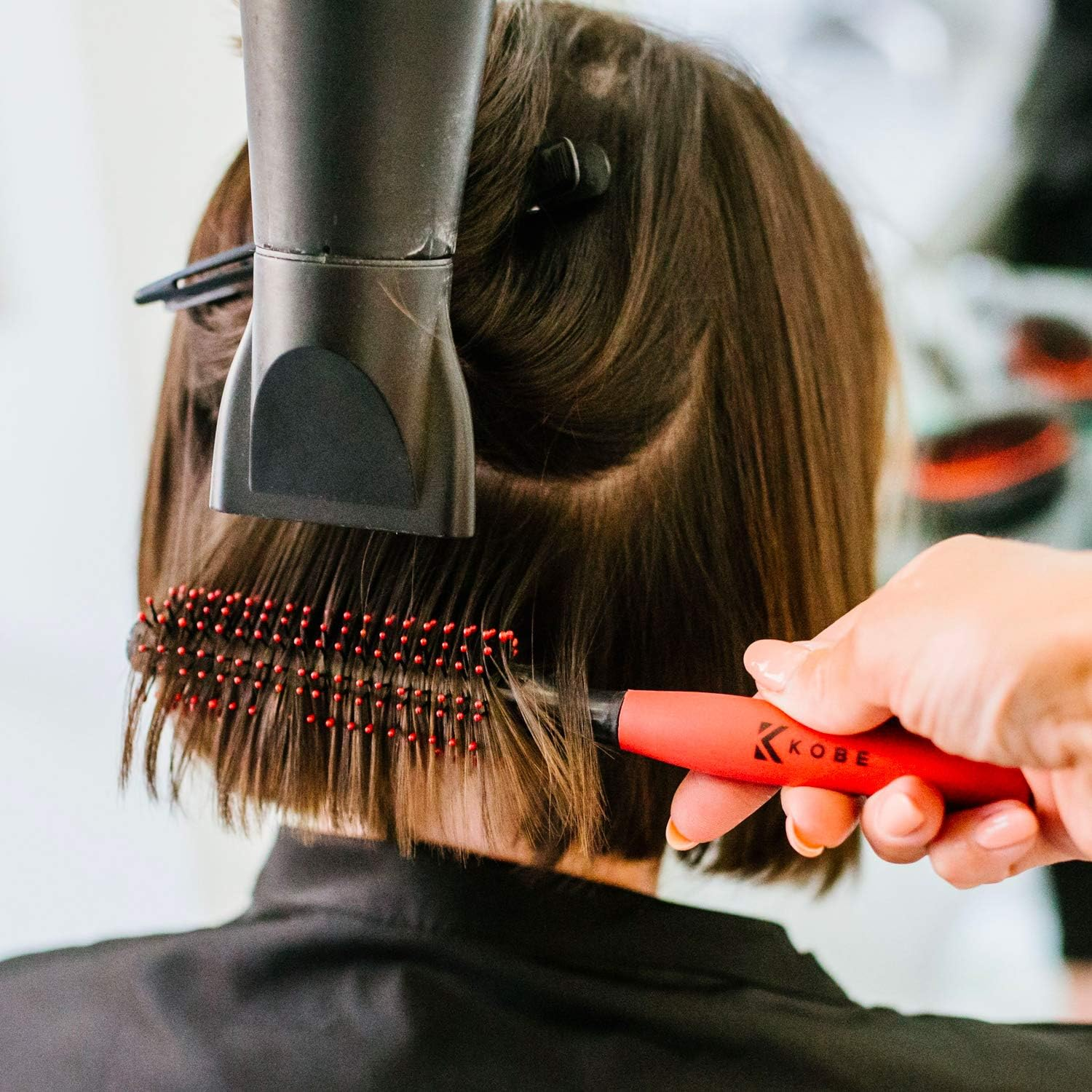 Kobe Professional Quiff Roller Small round Hair Brush with Red Rubber Grip Handle - Slick Back, Curly, Ideal round Hair Brush for Men and Barbers image number 5