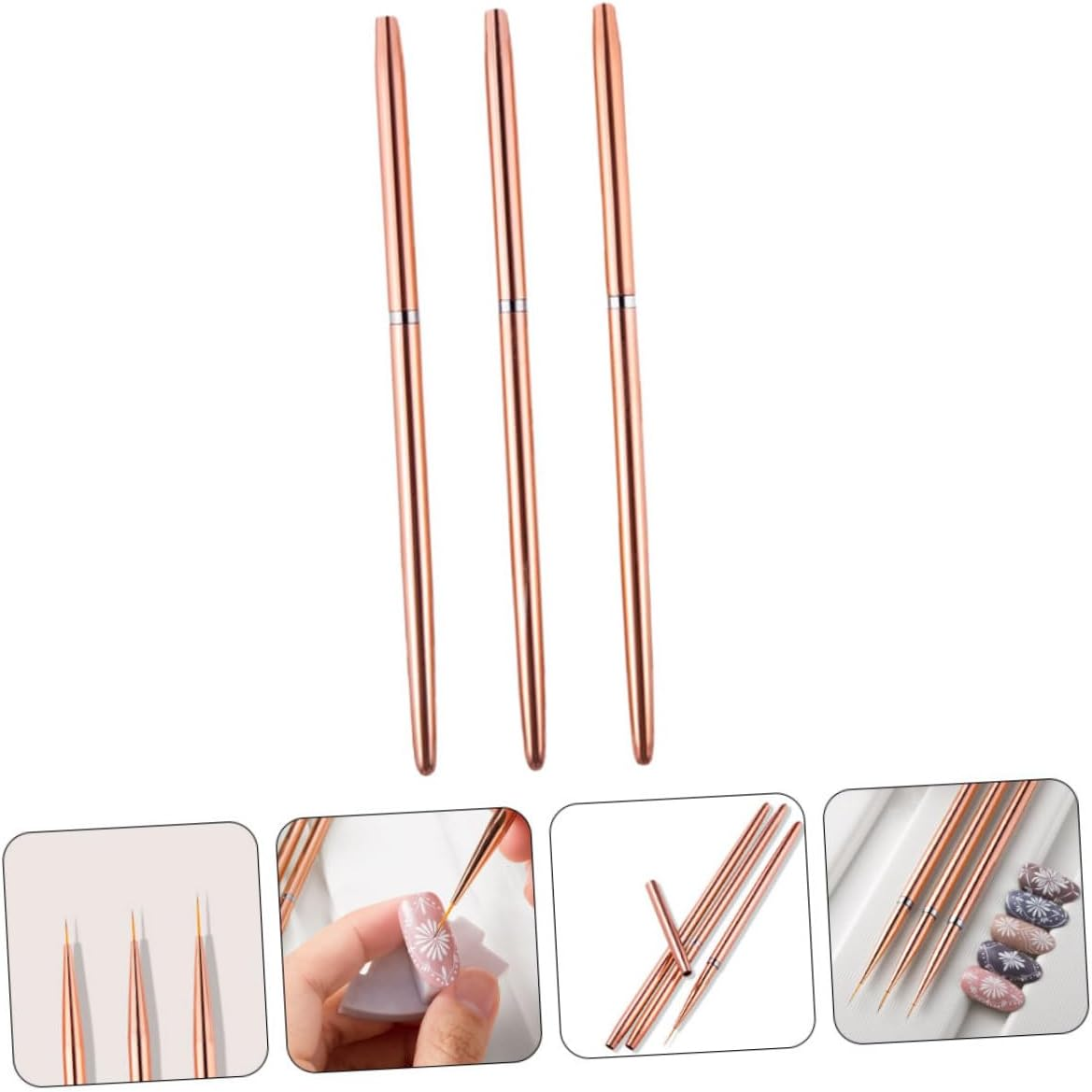 IWOWHERO Nail Art Line Pen Set of 3 Professional Nail Tools for Home and Salon Use image number 4