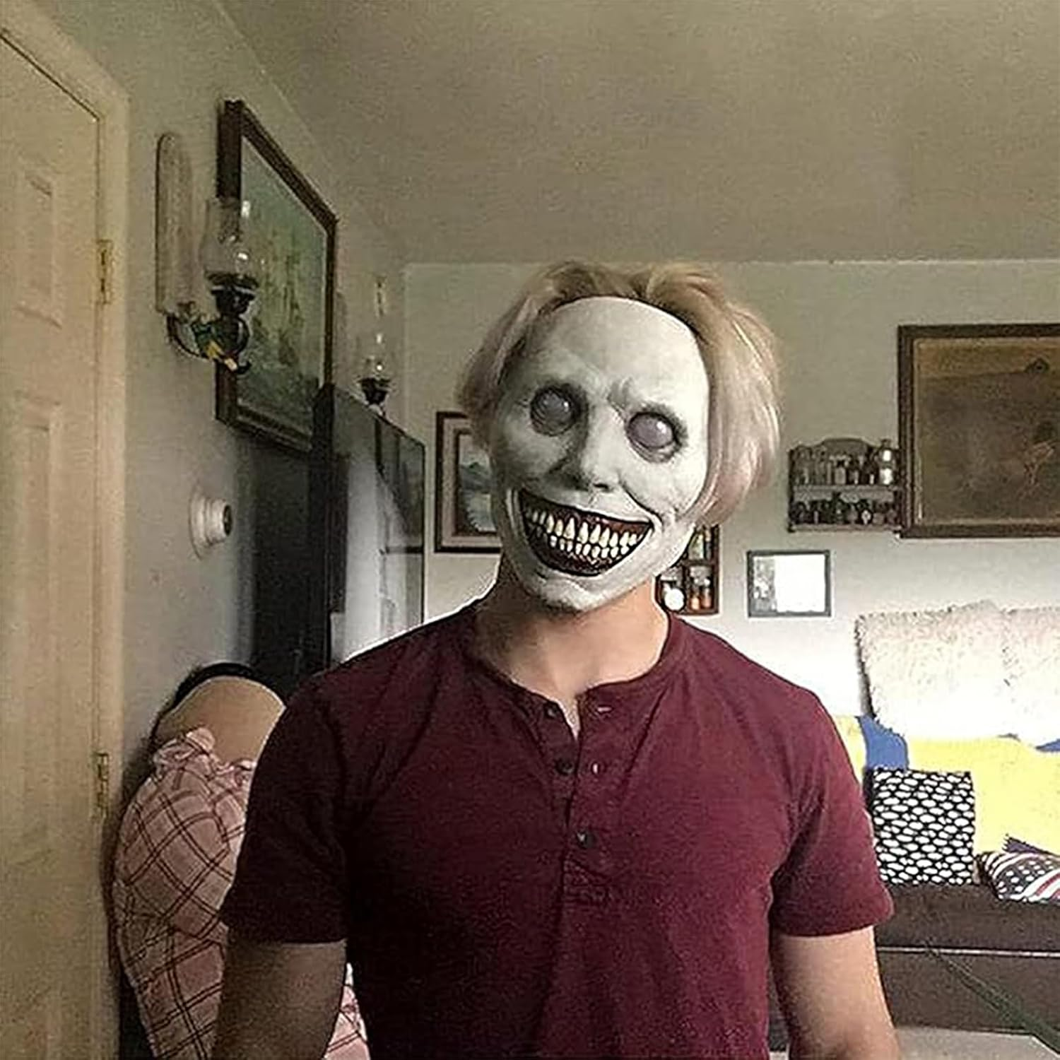 Halloween Mask, Scary Mask for Adults, Scary Halloween Mask, Halloween Horror Decor, Cosplay Costume Props, Halloween Party Decorations Props image number 1