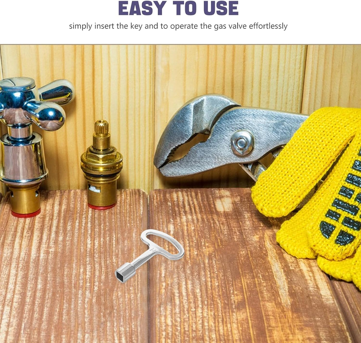 7-Inch Zinc Alloy Gas Valve Key for 1/4 and 5/16 Valves Multi-Purpose Socket Spanner and Radiator Utility Key for Meter Boxes and Air image number 6