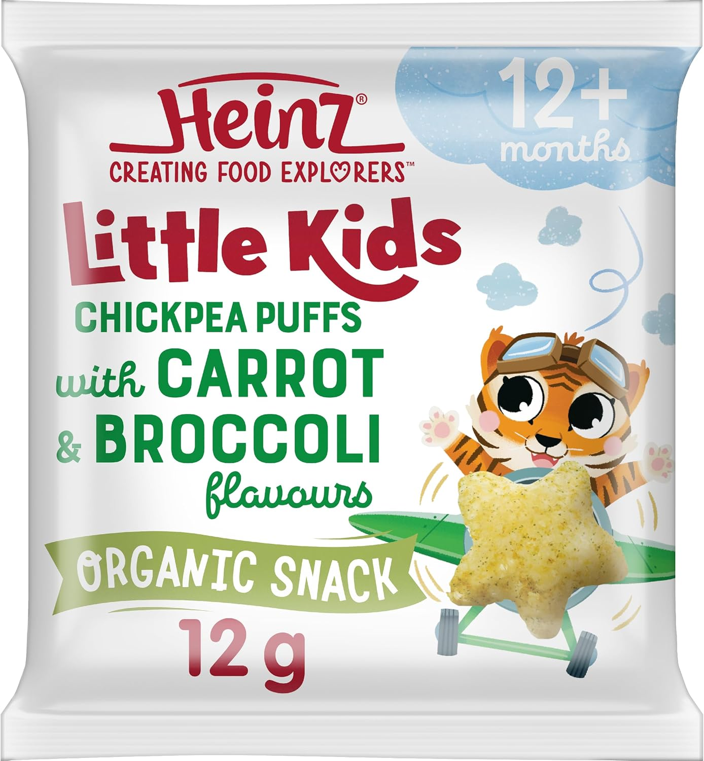 Heinz Chickpea Puffs Snack Chickpea with Carrot and Brocoli Heinz Little Kids Heinz for Baby Snacking 12G (Pack of 6) image number 2