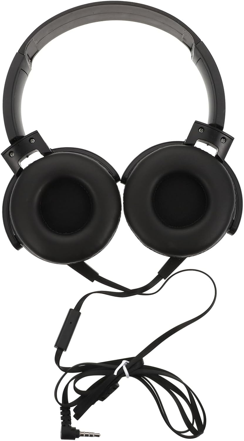 Wired Stereo Headset Microphone for Gaming and Phone Use, Black Over-Ear Headphones Surround Sound for Pc Laptop Tablet Users image number 6