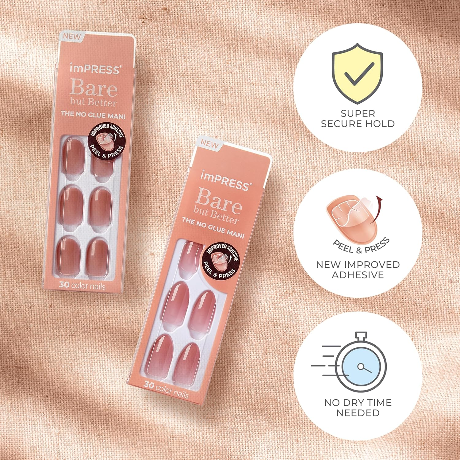 Kiss Impress Nails Bare but Better - Serenity | IMCB02 image number 2