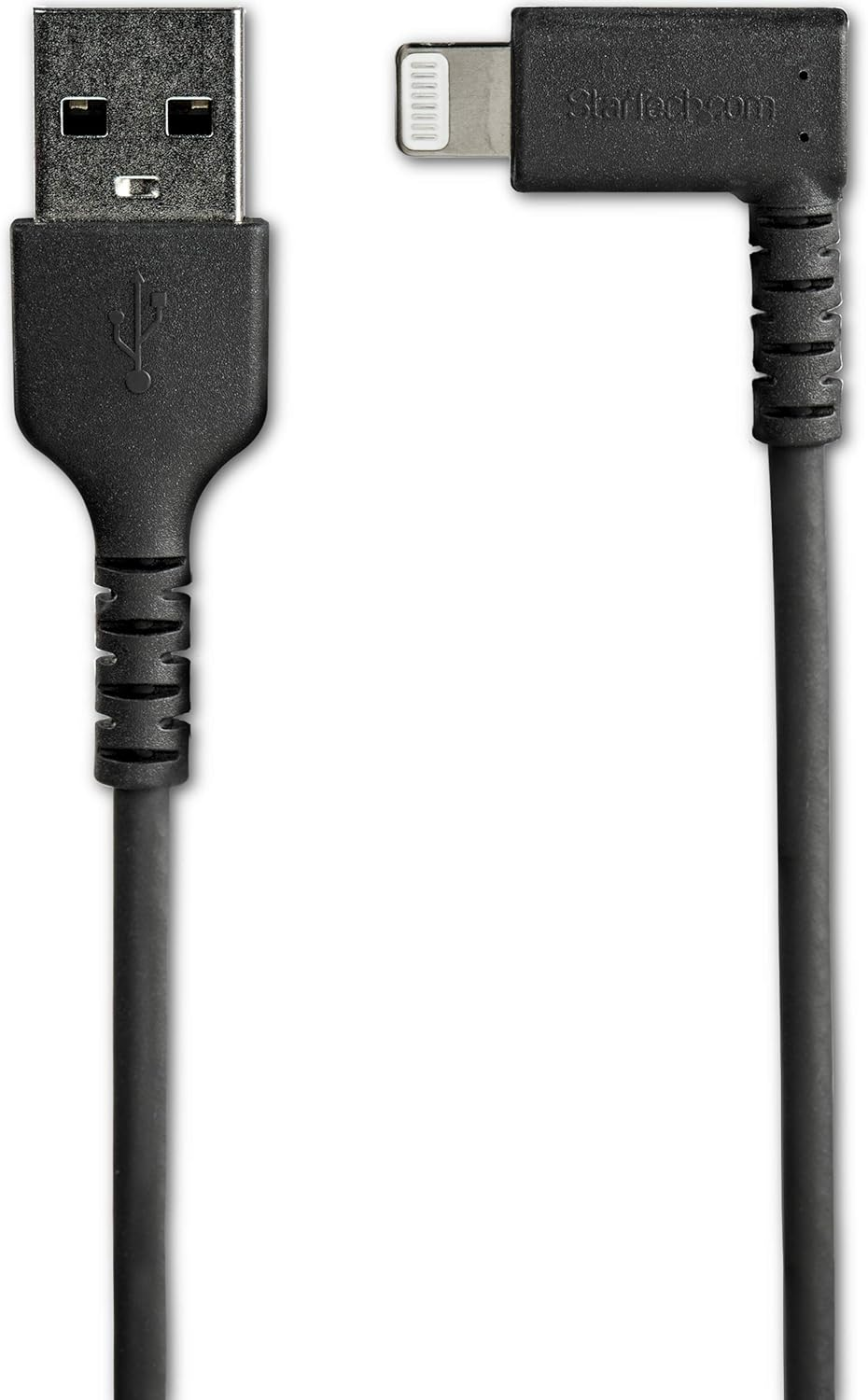 Startech.Com RUSBLTMM1MBR Durable Angled USB-A to Lightning Cable, 1 Meter, Black image number 1
