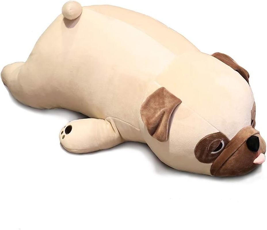 Bulldog Plush Toy, 20" Stuffed Animal Throw Plushie Pillow Doll, Soft Fluffy Puppy Dog Hugging Cushion - Present for Every Age & Occasion