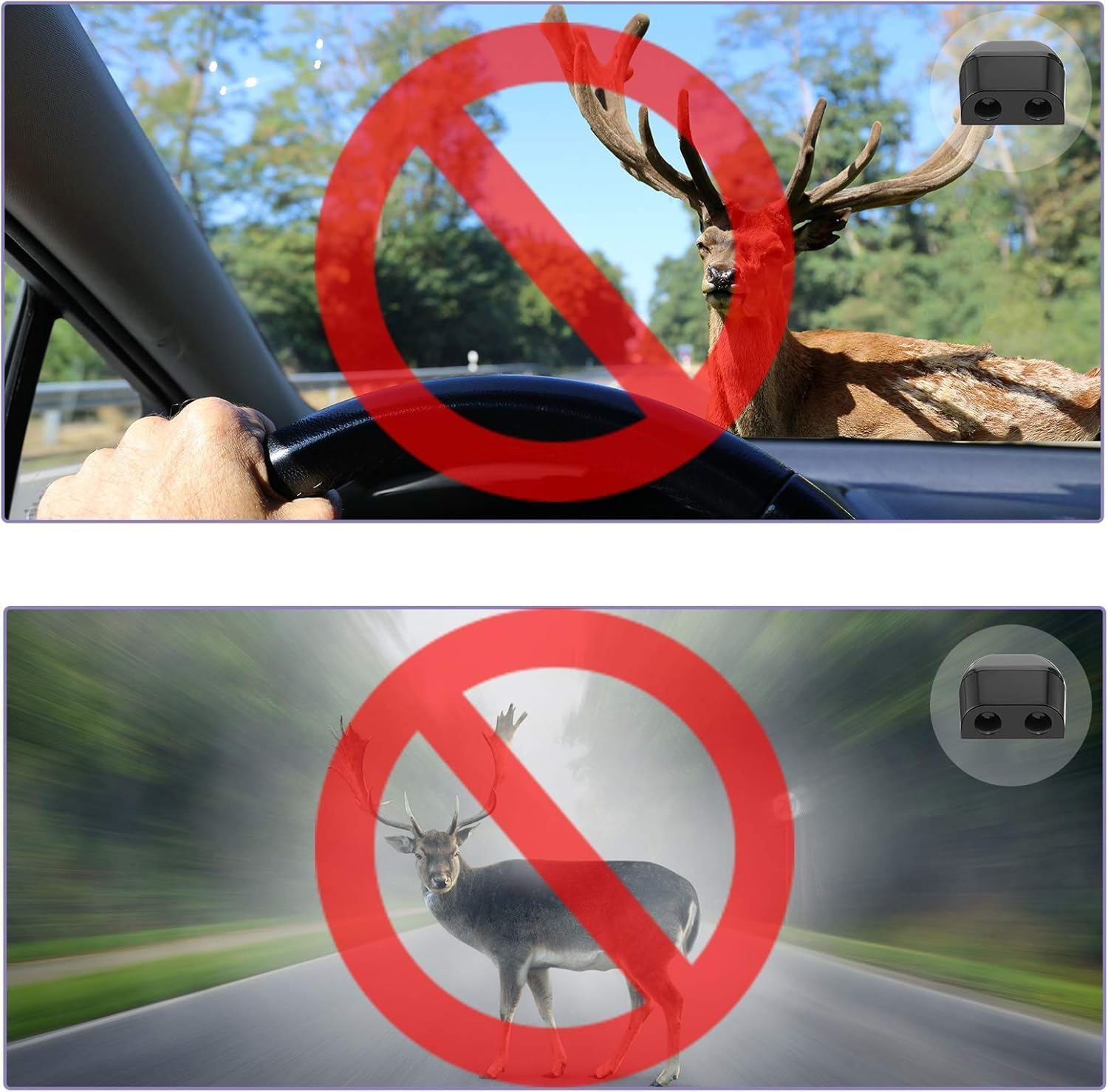 Mijradge 4 Pcs Car Deer Warning Whistle Devices Dual Construction Deer Warning Whistle Devices Repellent Animal Alert Horn Devices Car Truck and Motorcycle Black image number 3