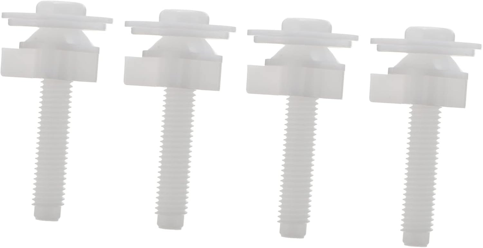 Tofficu 4Pcs Toilet Seat Accessories Hinge Bolts Plastic Fixing Screws for Wc Seat Cover image number 2