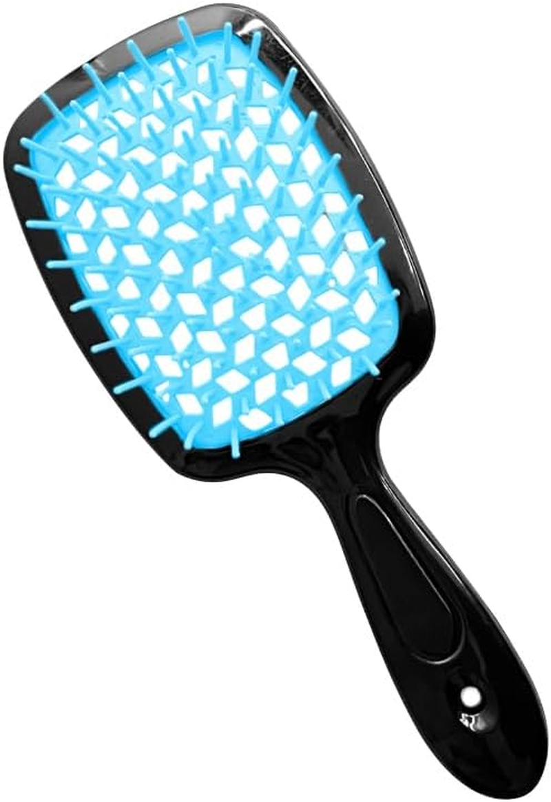 Curl Defining Brush Vented Hair Brush Hairbrush for Wet & Dry Hair for Women and Men Less Pulling Pain-Free Brushing (Blue)