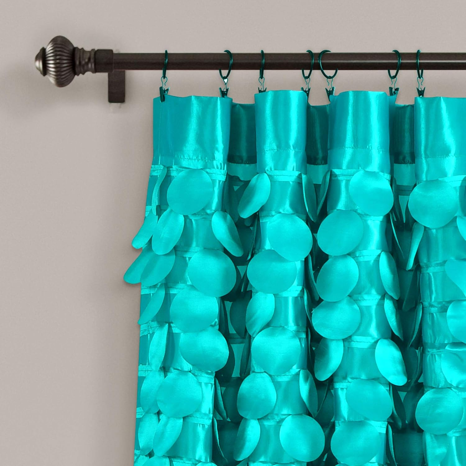 Lush Decor Circle Dream Window Curtain Panels, Turquoise, Set of 2 image number 4