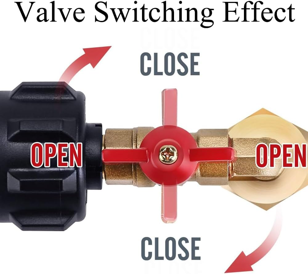 QCC1 Propane Refill Adapter, 90 Degrees Propane Refill Elbow Adapter with On-Off Control Valve, Safe Filler Fitting for Outdoor Camping Grilling image number 4