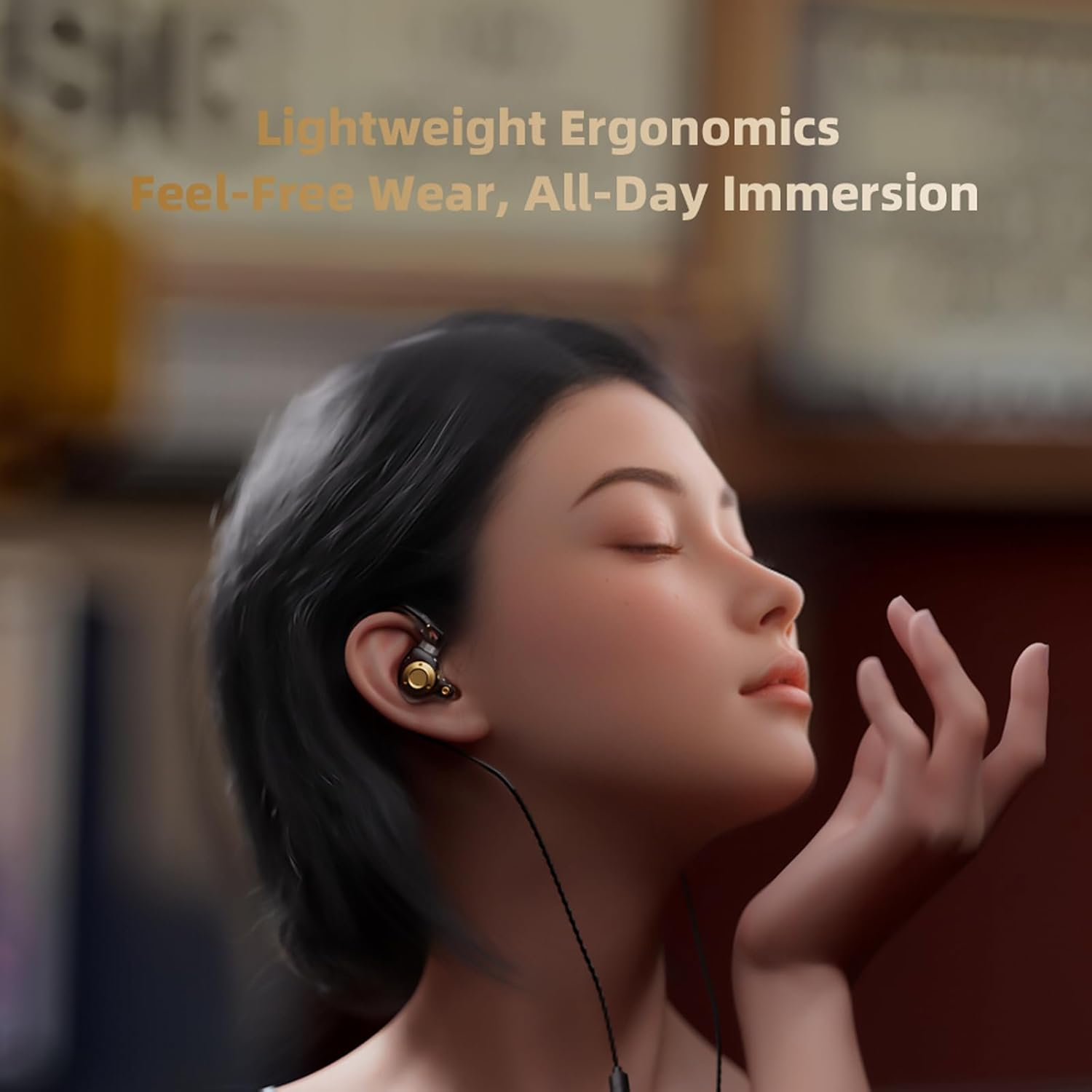 Gaming Earphones with Detachable 2-Pin Cable, Enhanced Bass for Immersive Sound - In-Ear Headphones for PC Gaming, Mobile Music, Travel - Colored image number 5